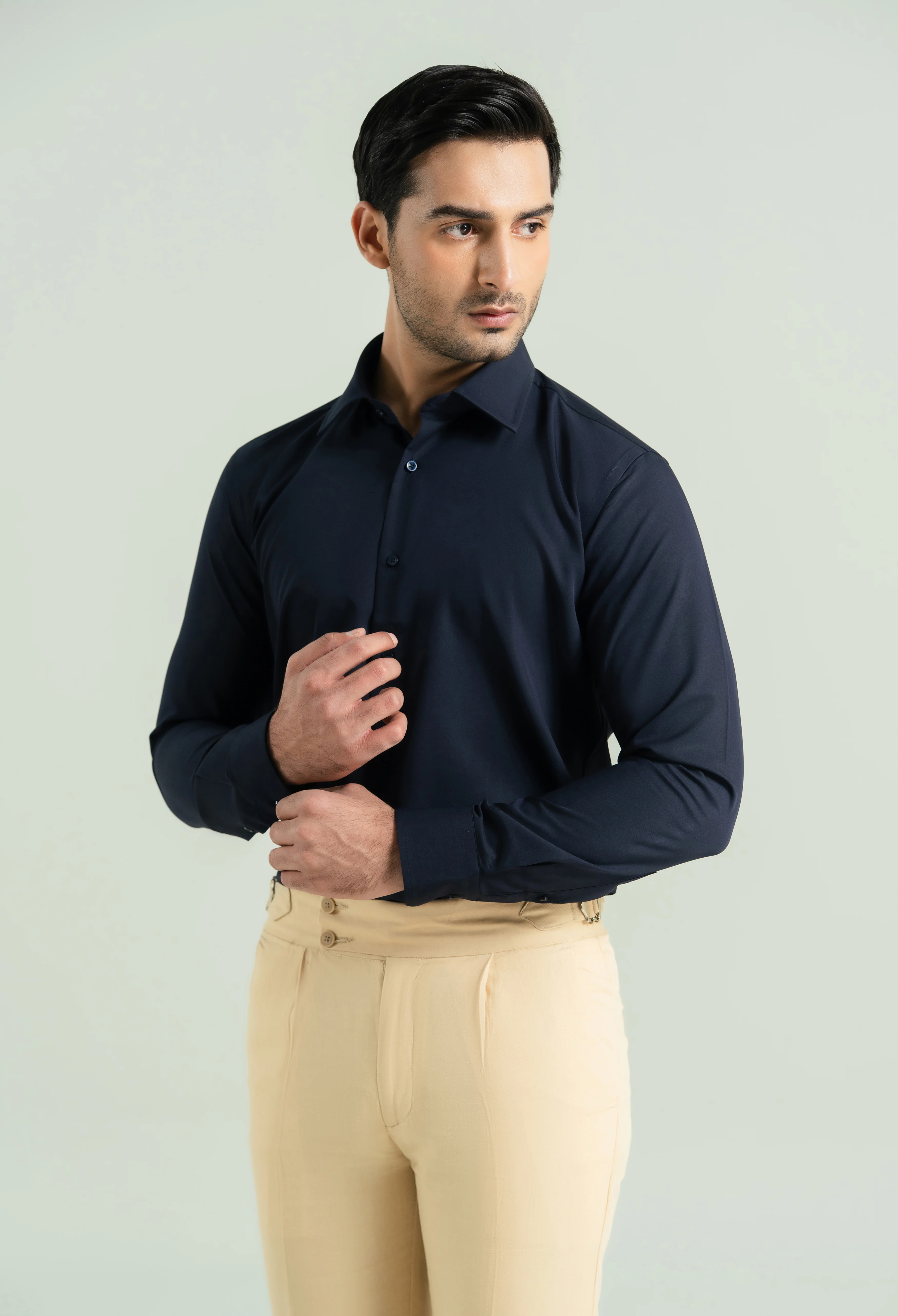 Navy Blue Semi Formal Shirt - Image 3