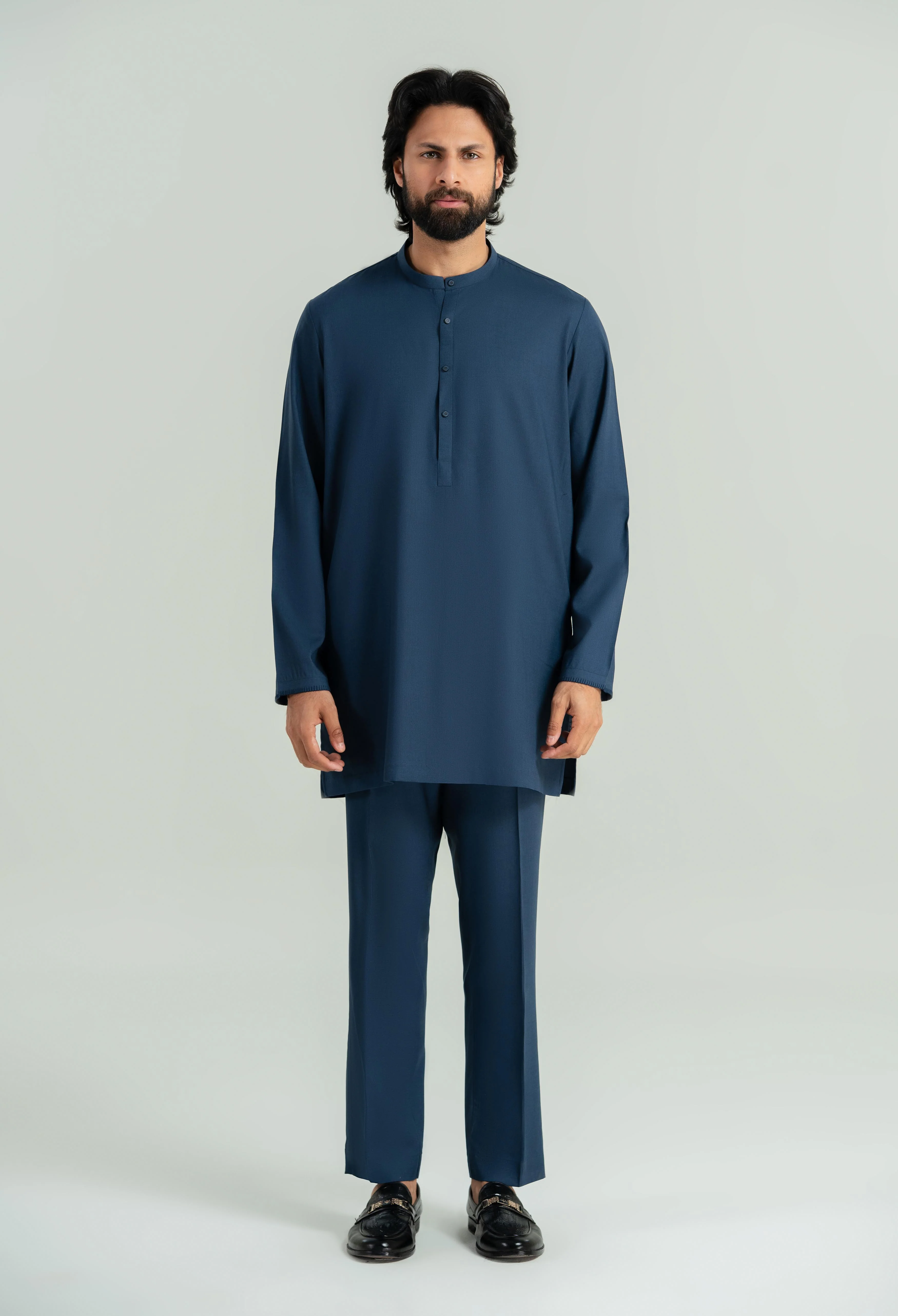 Navy Blue Tencel Linen Cord's Set - Image 5