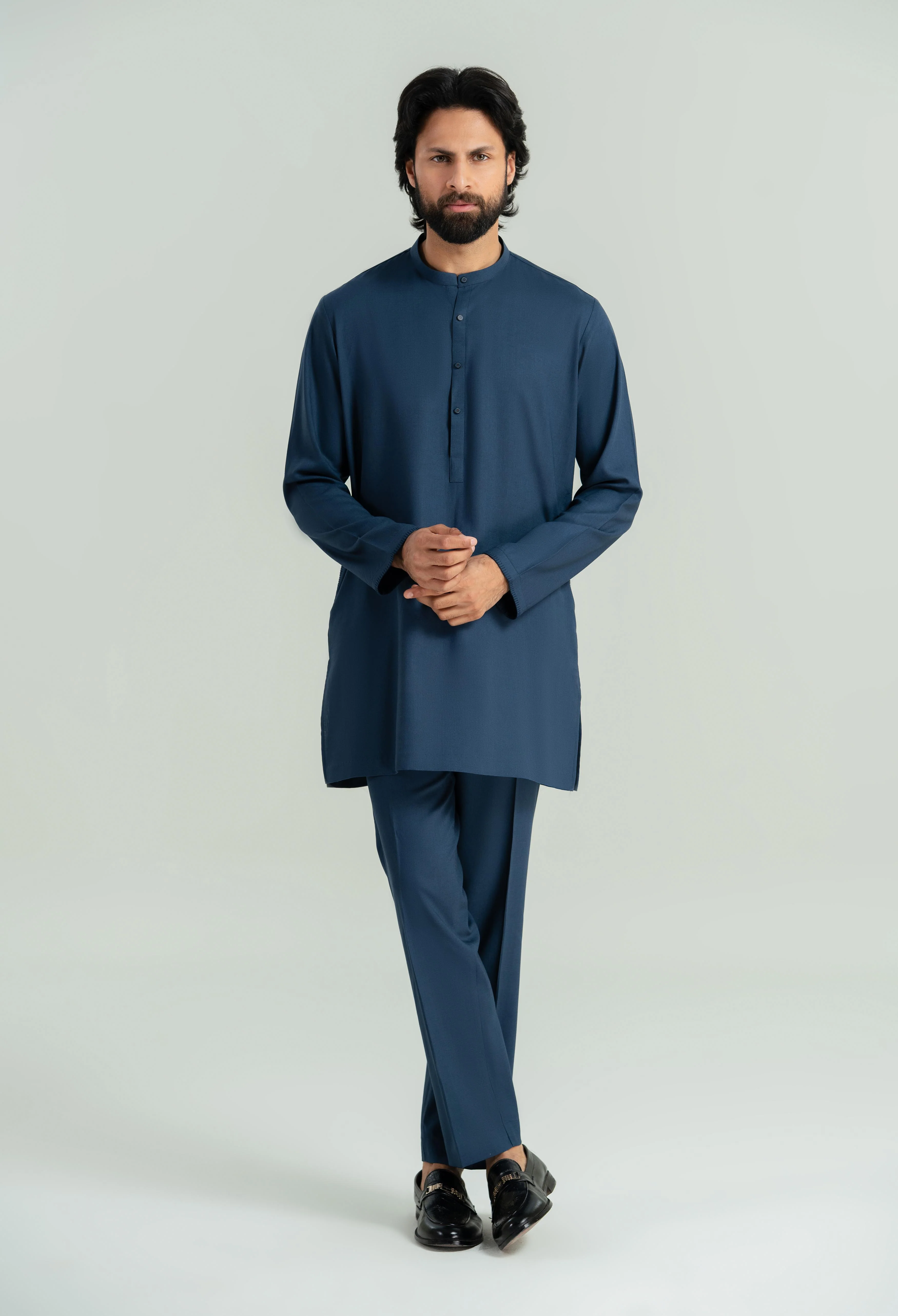 Navy Blue Tencel Linen Cord's Set - Image 6