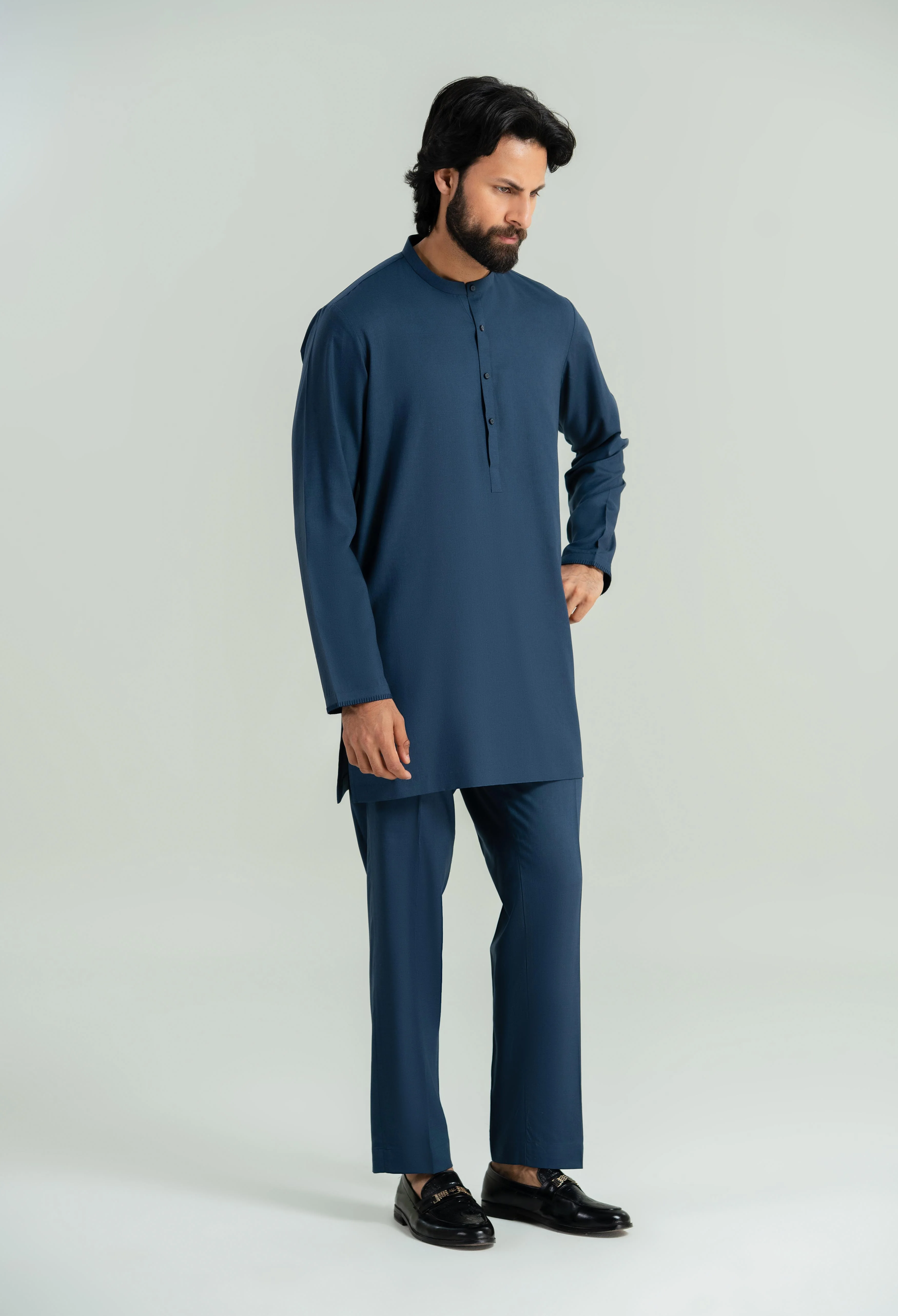 Navy Blue Tencel Linen Cord's Set - Image 8