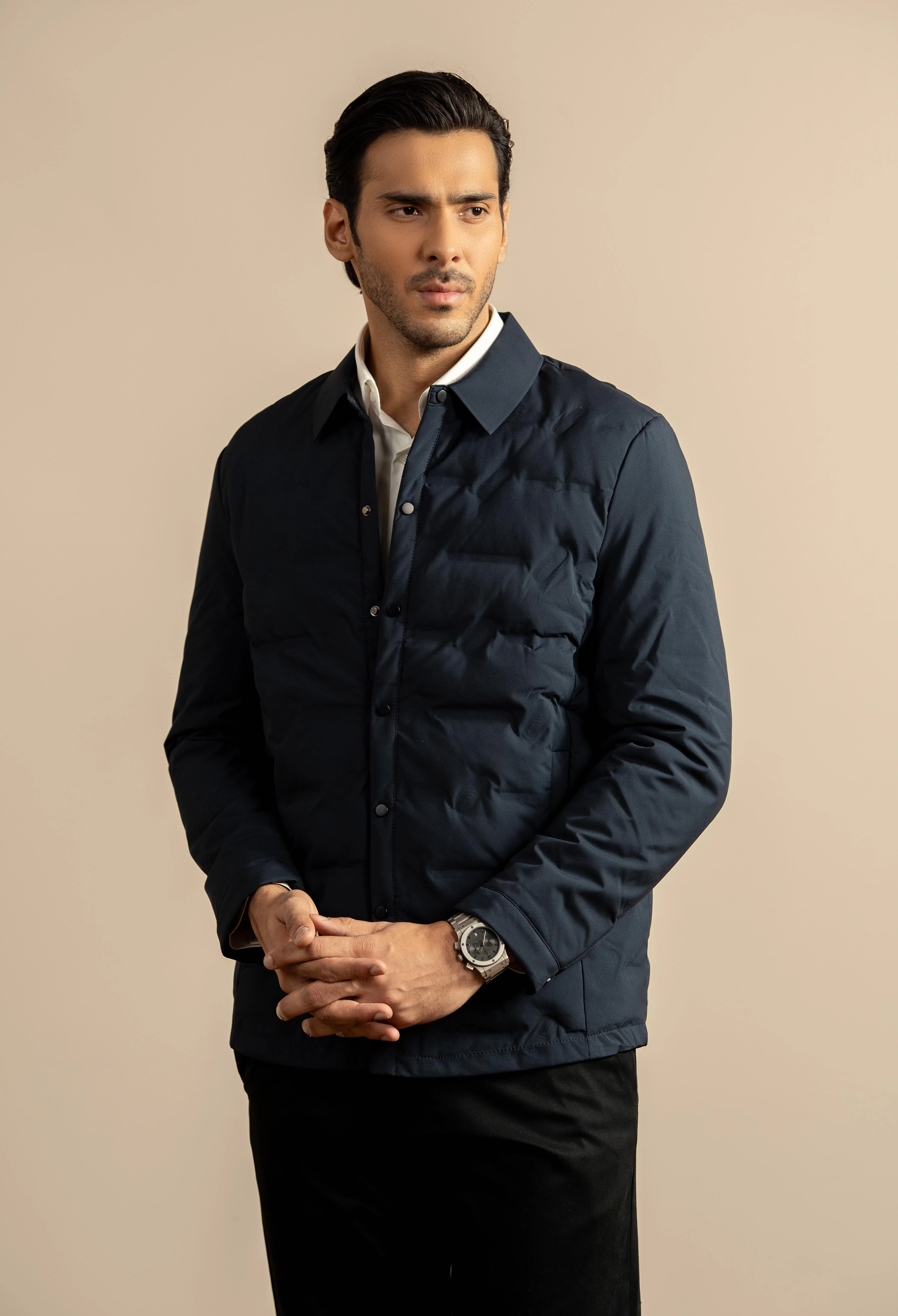 Navy Blue Travel Down Jacket - Image 3