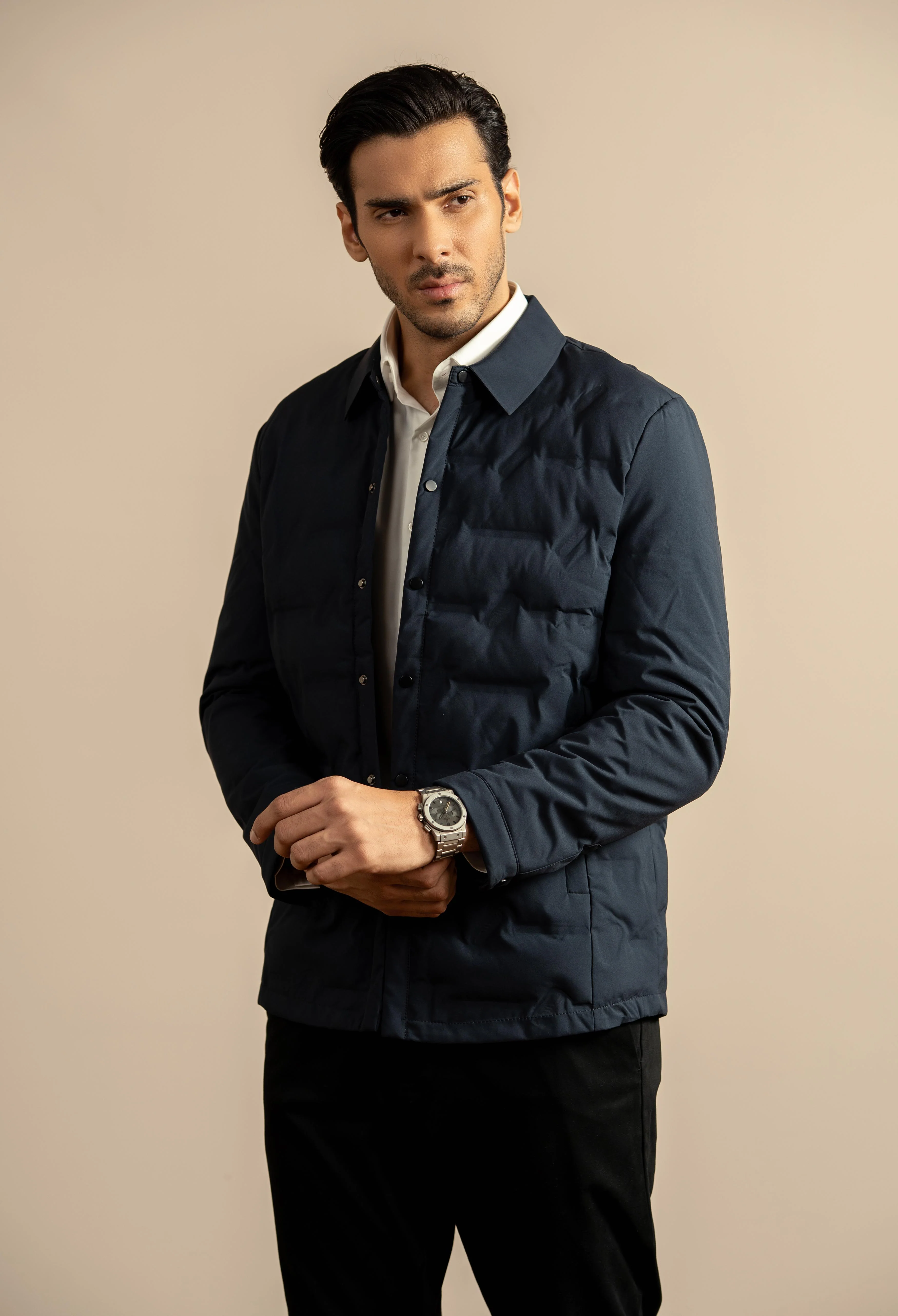 Navy Blue Travel Down Jacket - Image 5