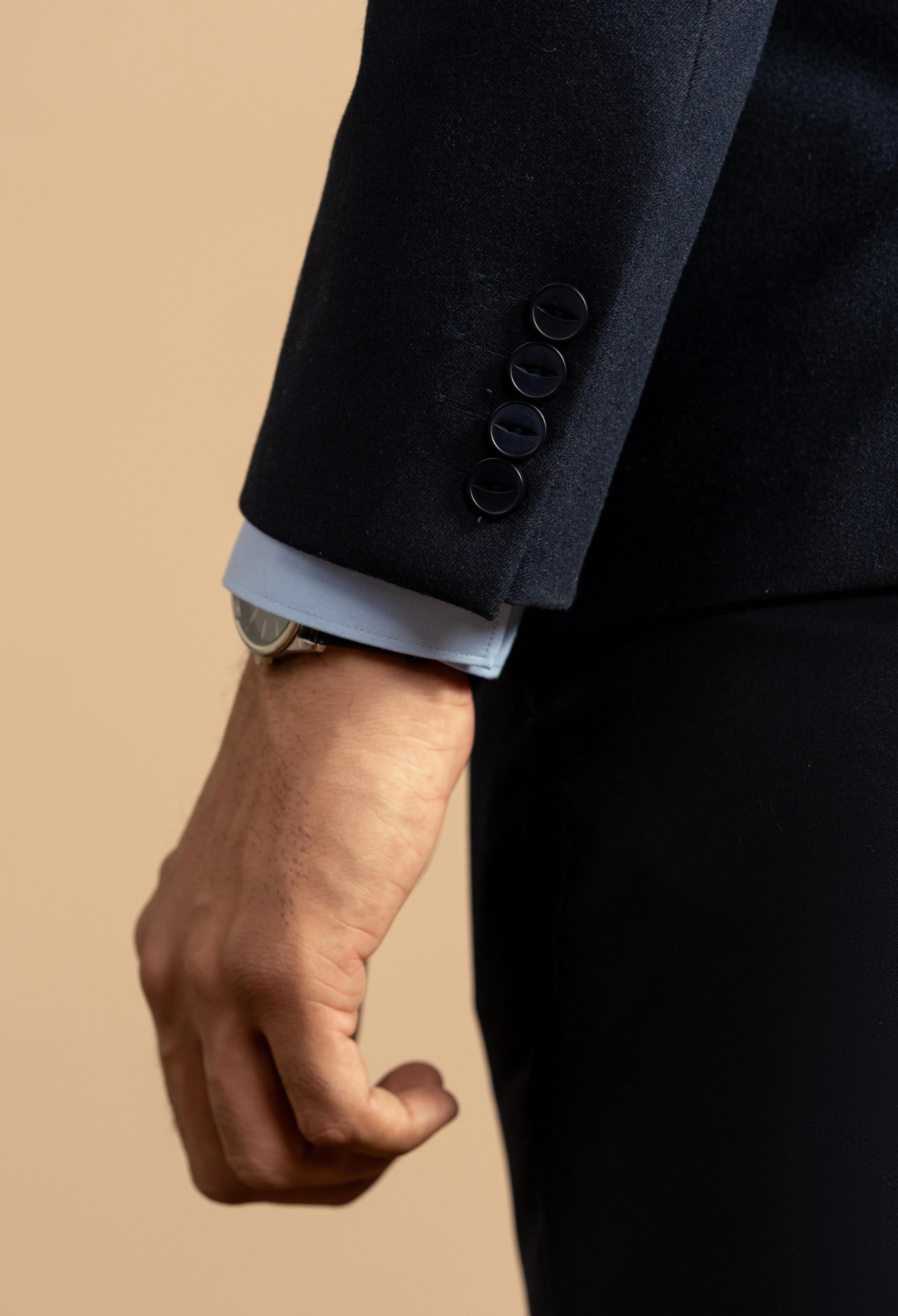 Navy Blue Tweed Blazer - Image 3
