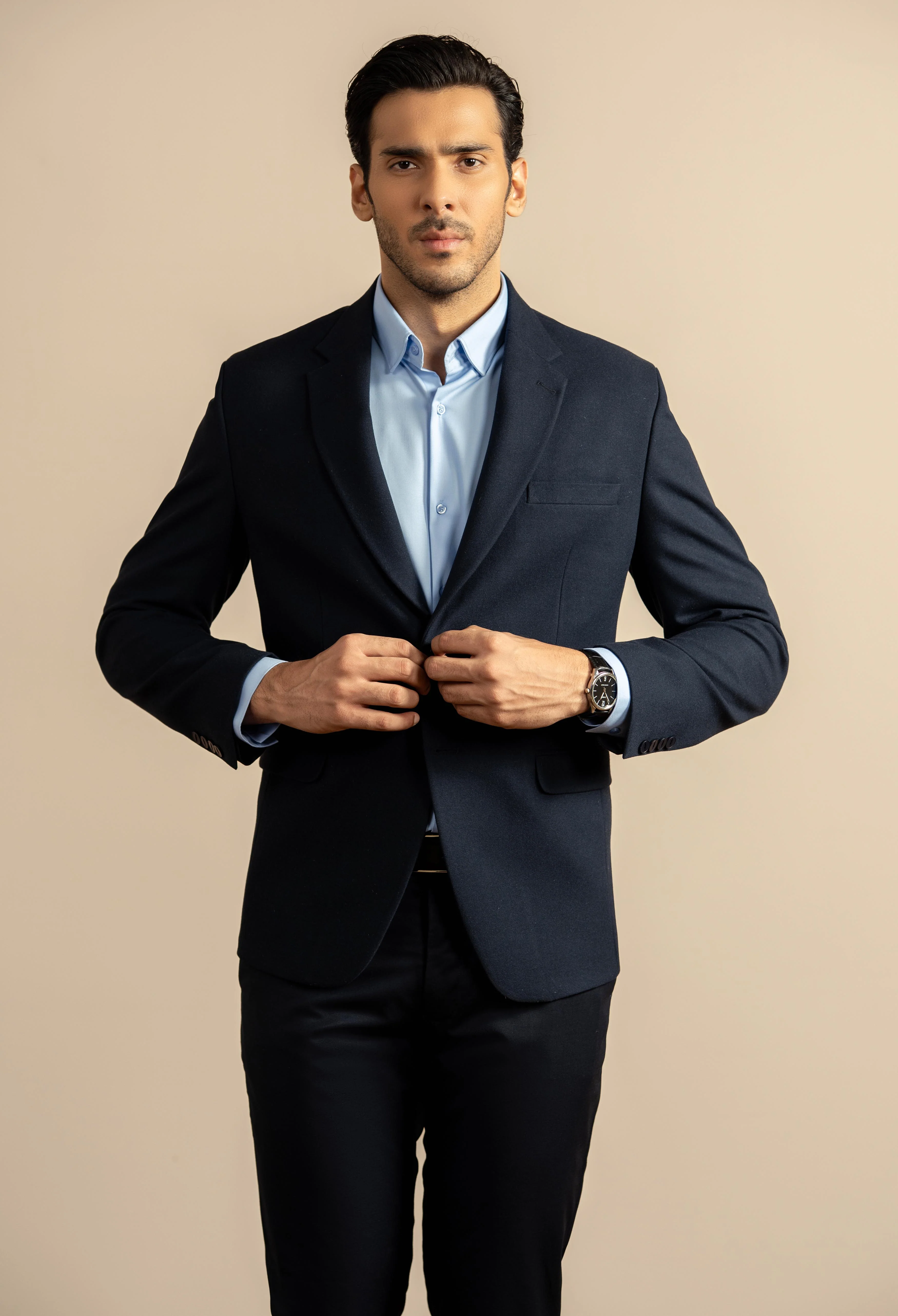 Navy Blue Tweed Blazer - Image 4
