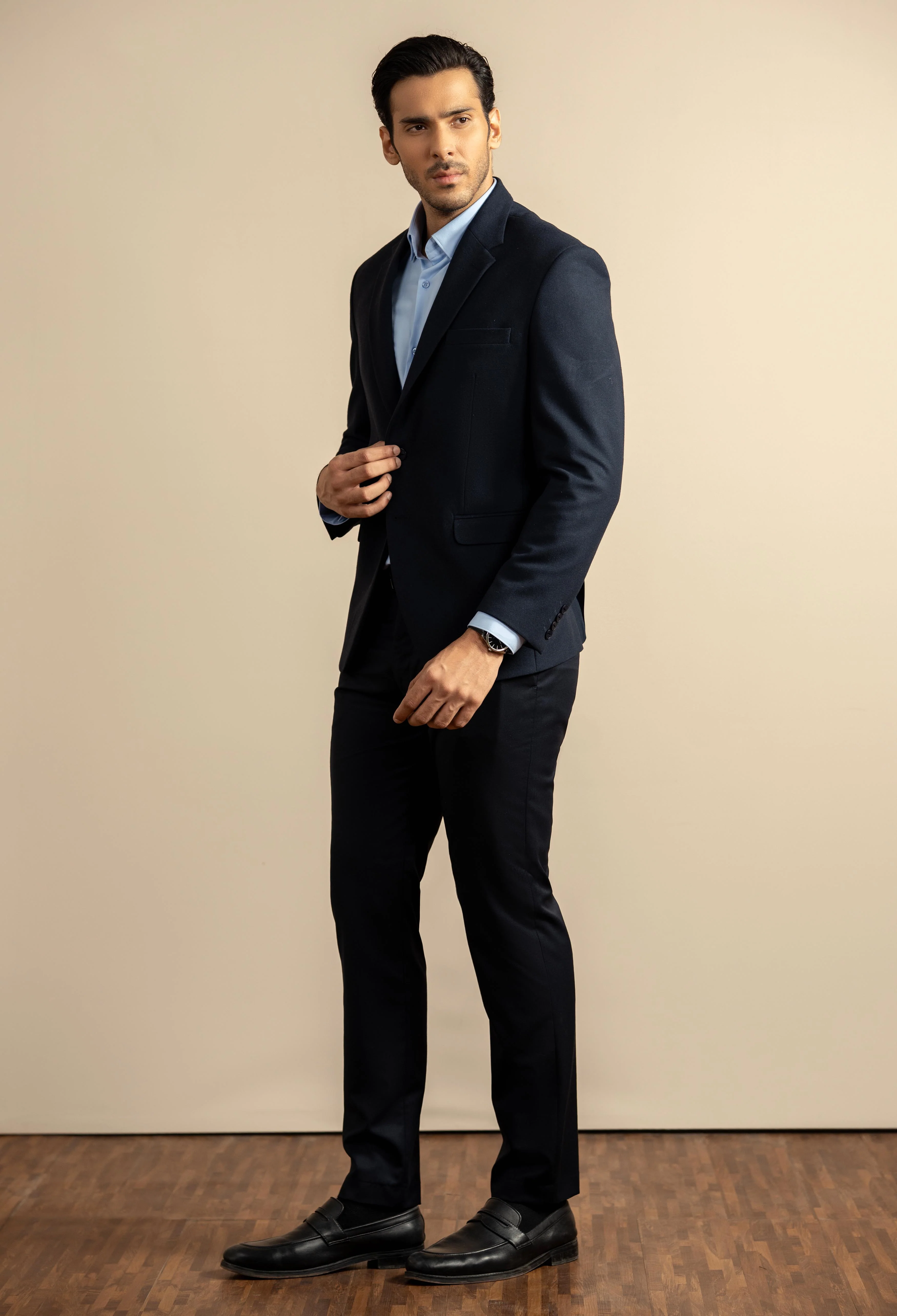 Navy Blue Tweed Blazer - Image 6