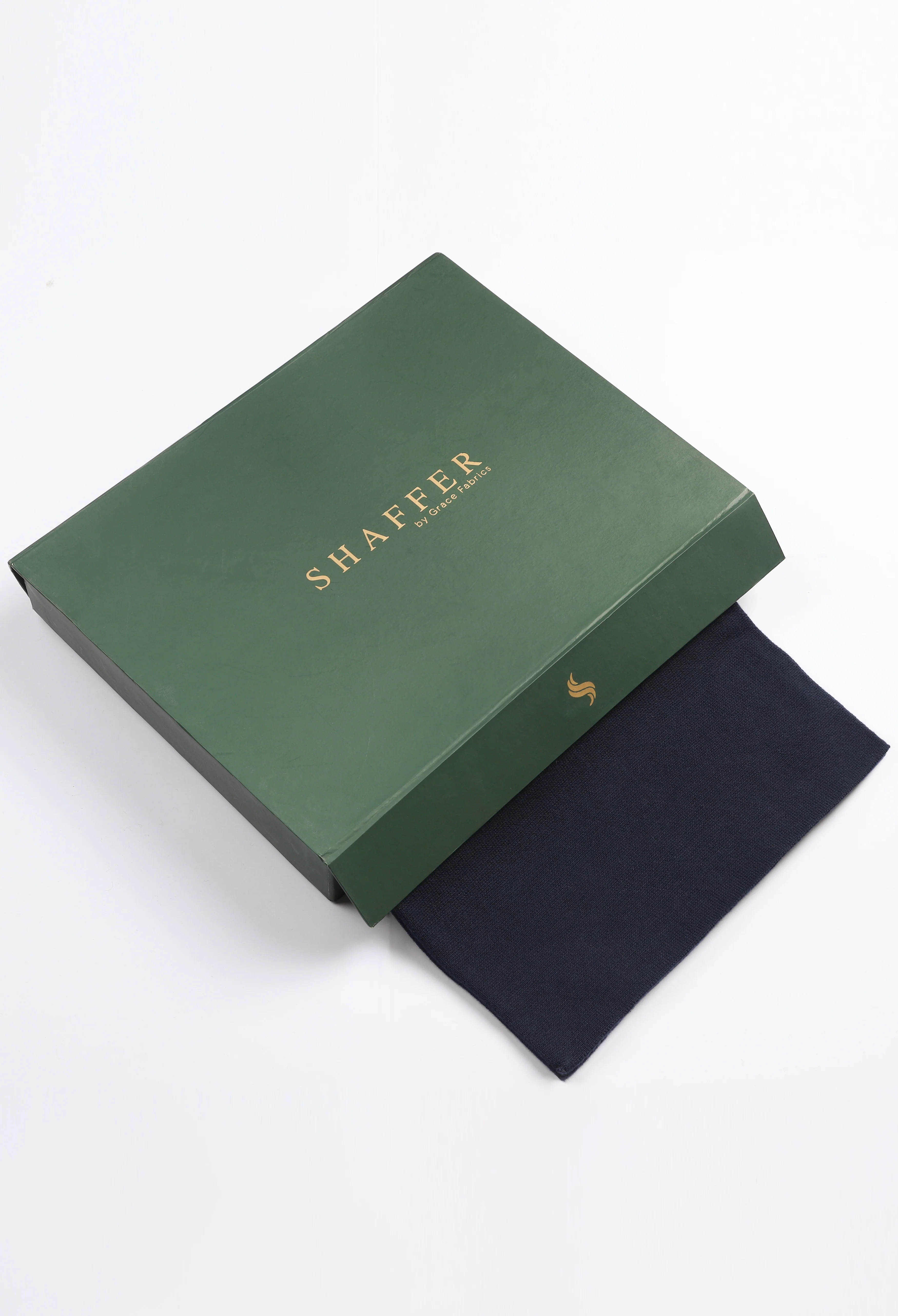 Navy Jacquard Woolen Muffler - Image 3