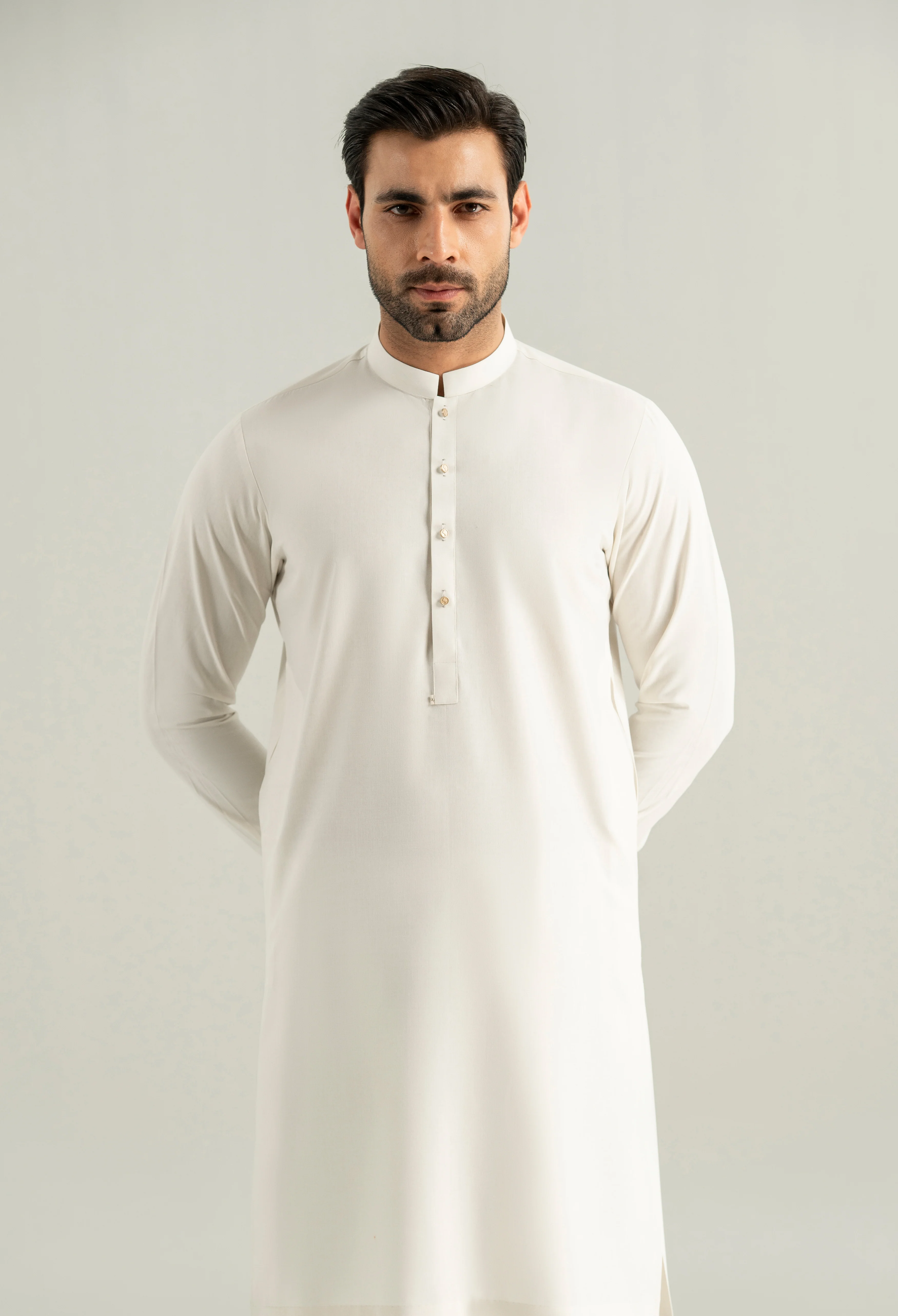 Off White Blended Kameez Shalwar