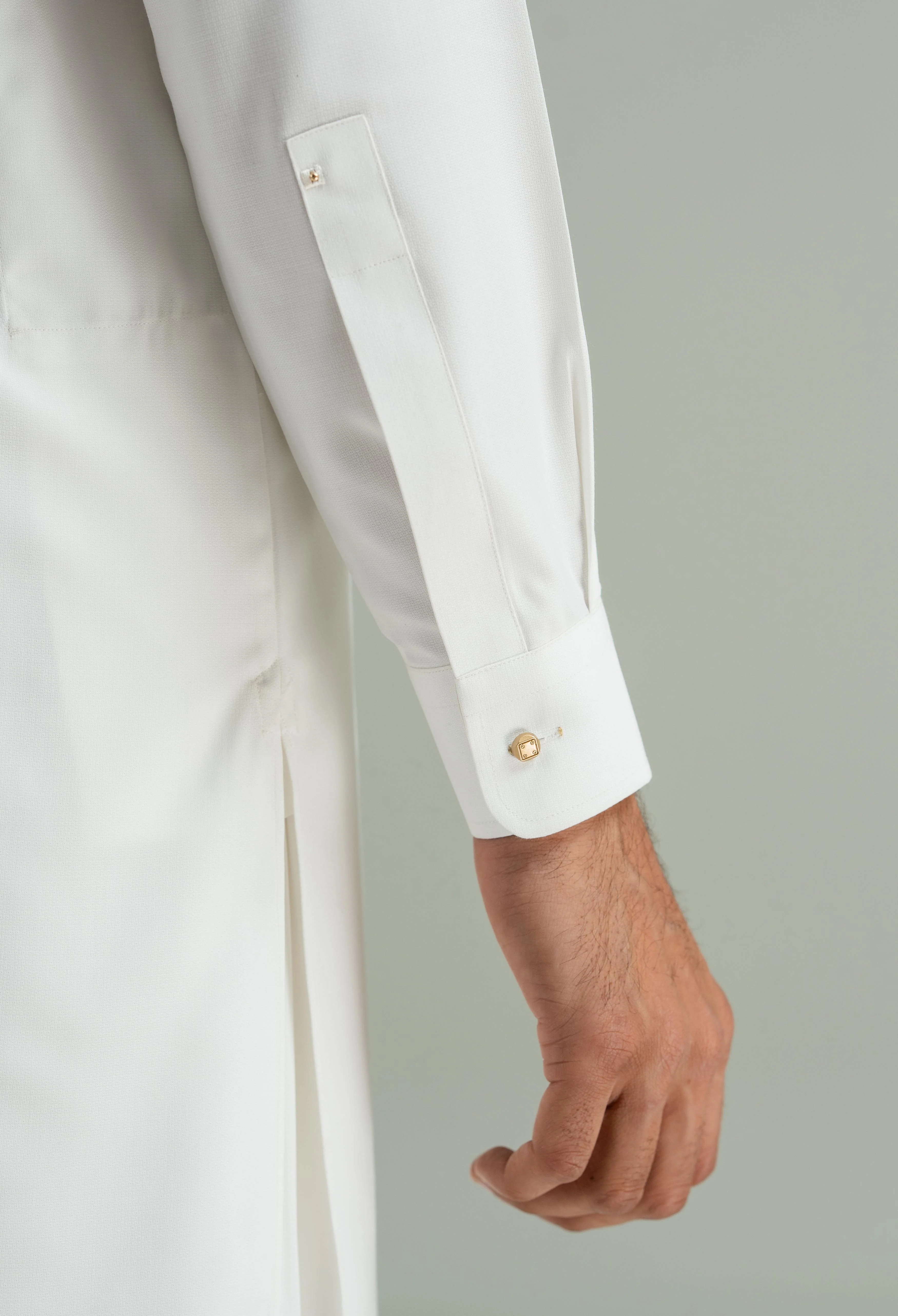 Off White Blended Kameez Shalwar - Image 4