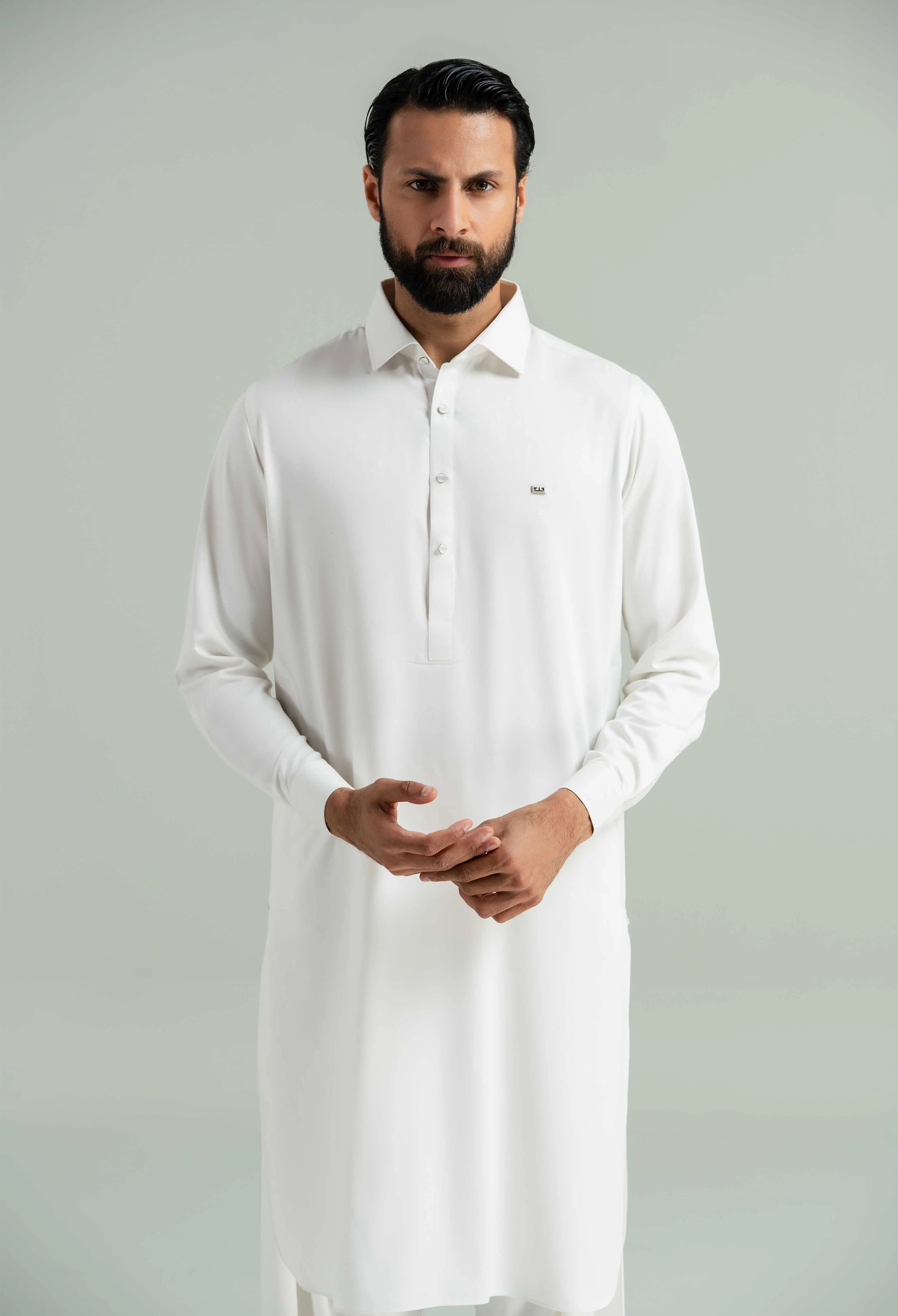Off White Blended Kameez Shalwar - Image 8