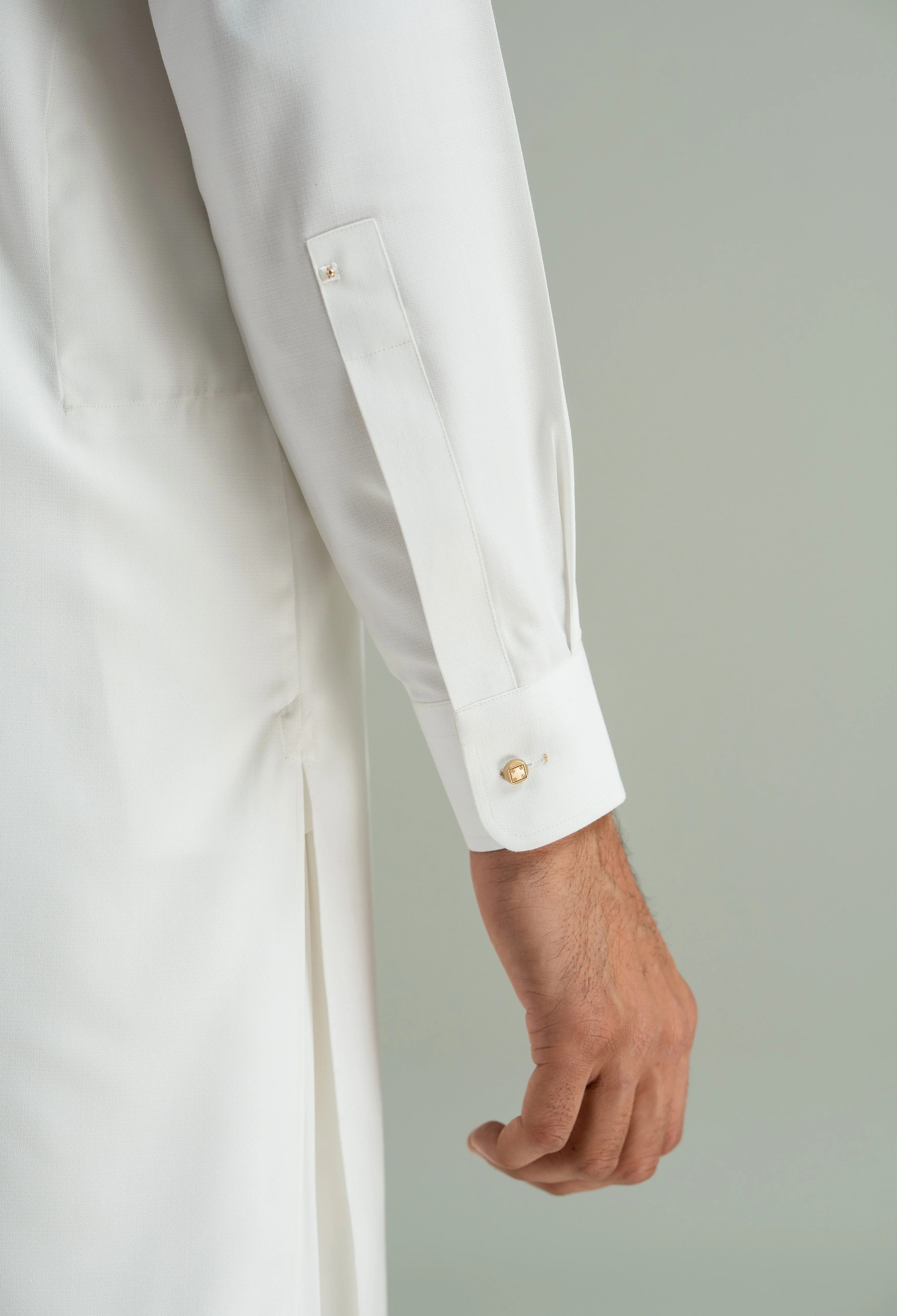 Off White Detailing Kameez Shalwar - Image 5