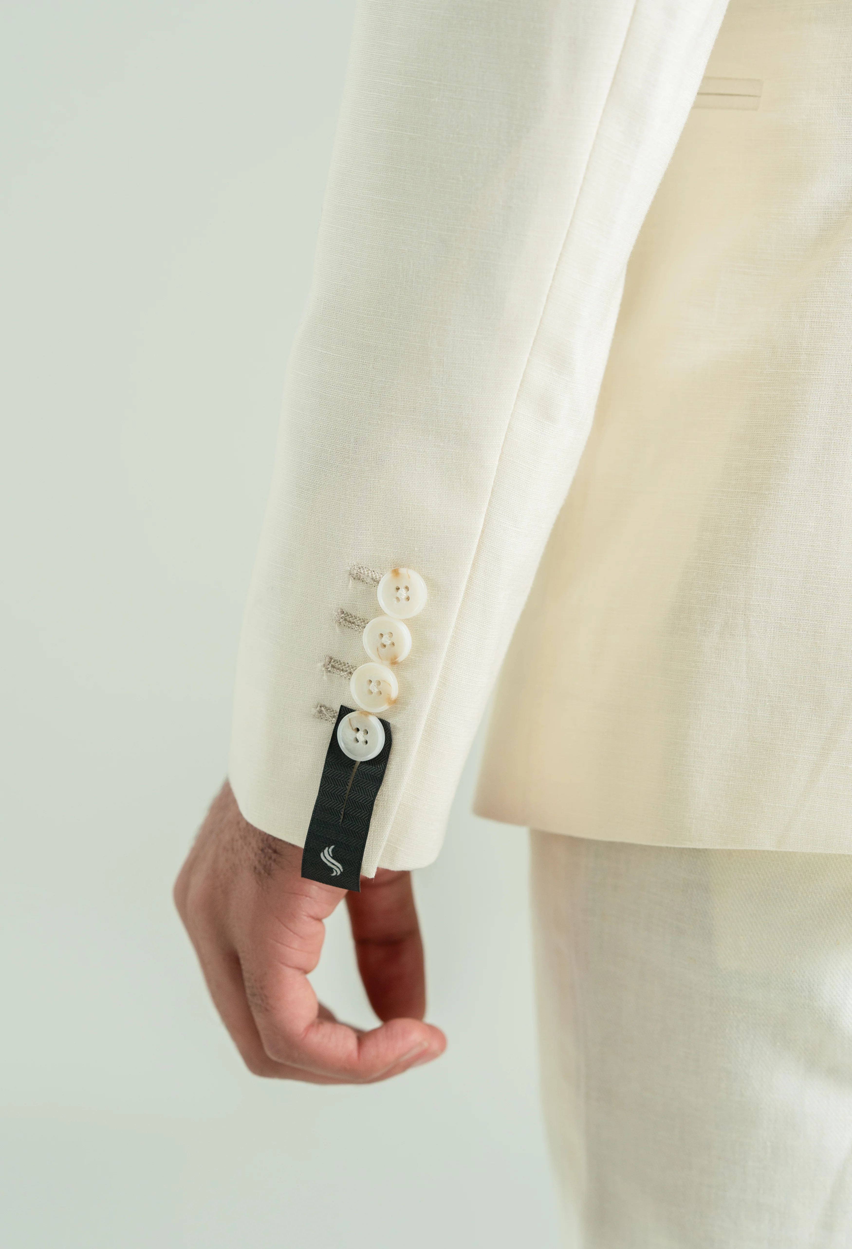 Off White Linen Twill Blazer - Image 5