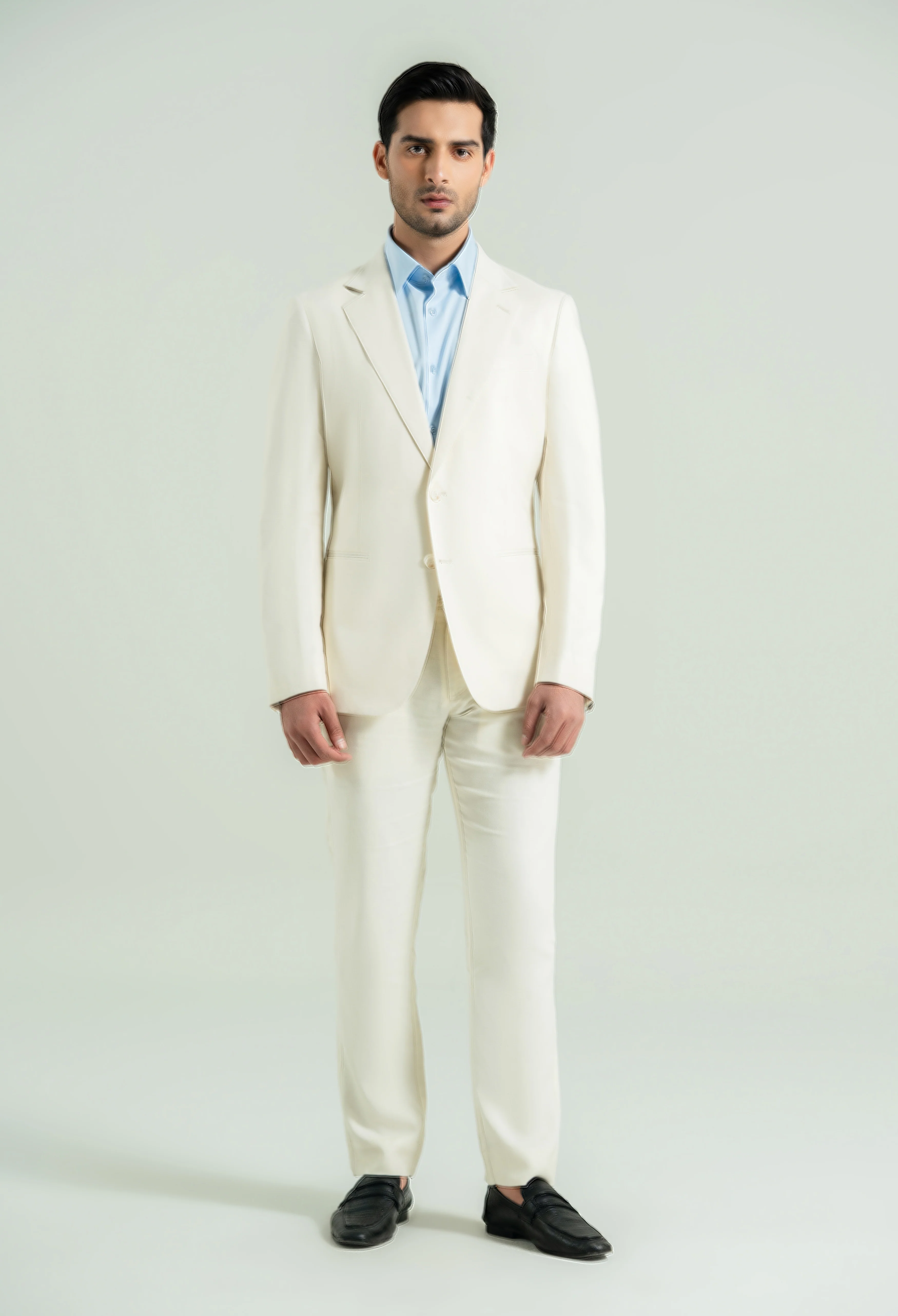 Off White Linen Twill Blazer - Image 6