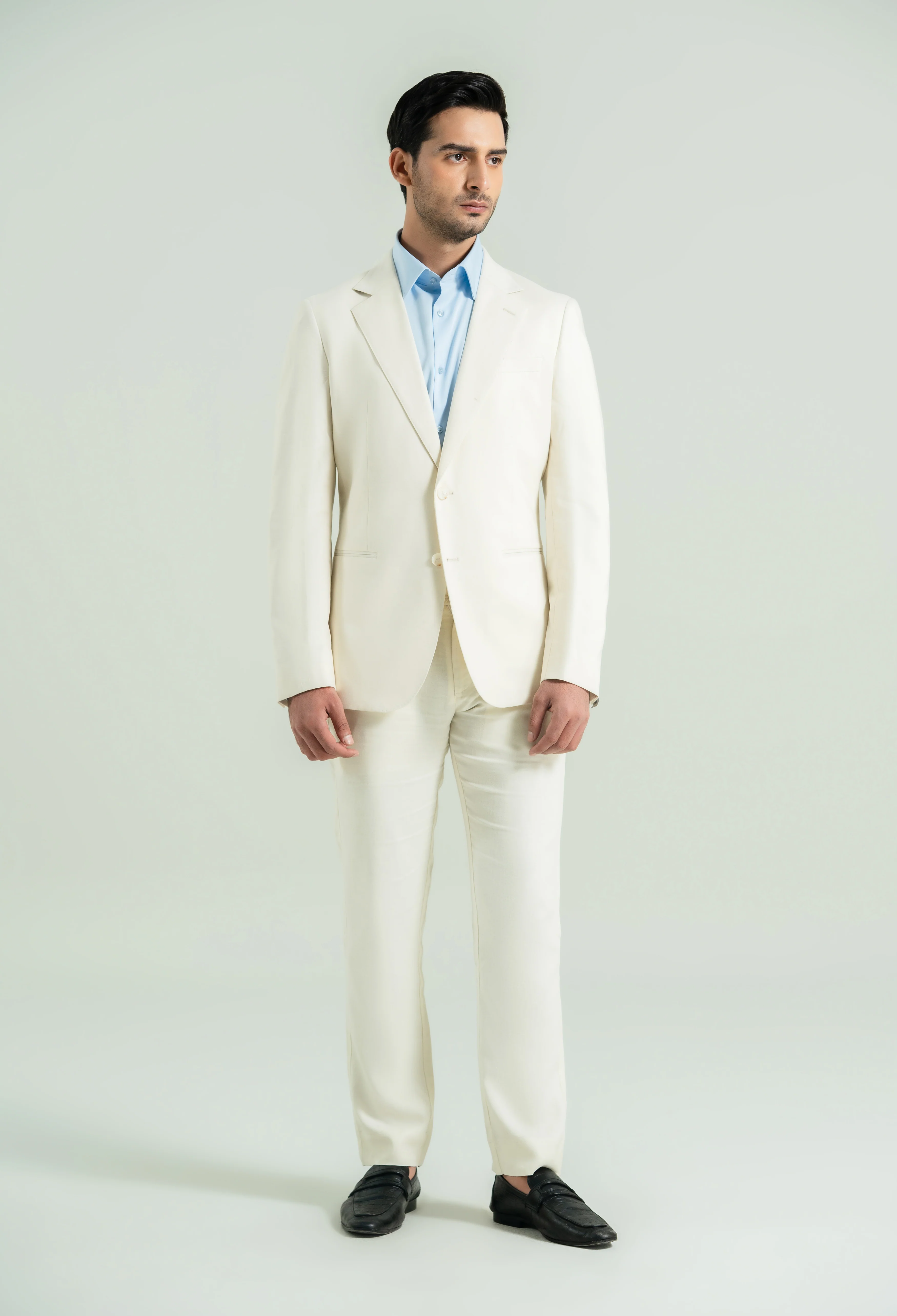Off White Linen Twill Blazer - Image 7
