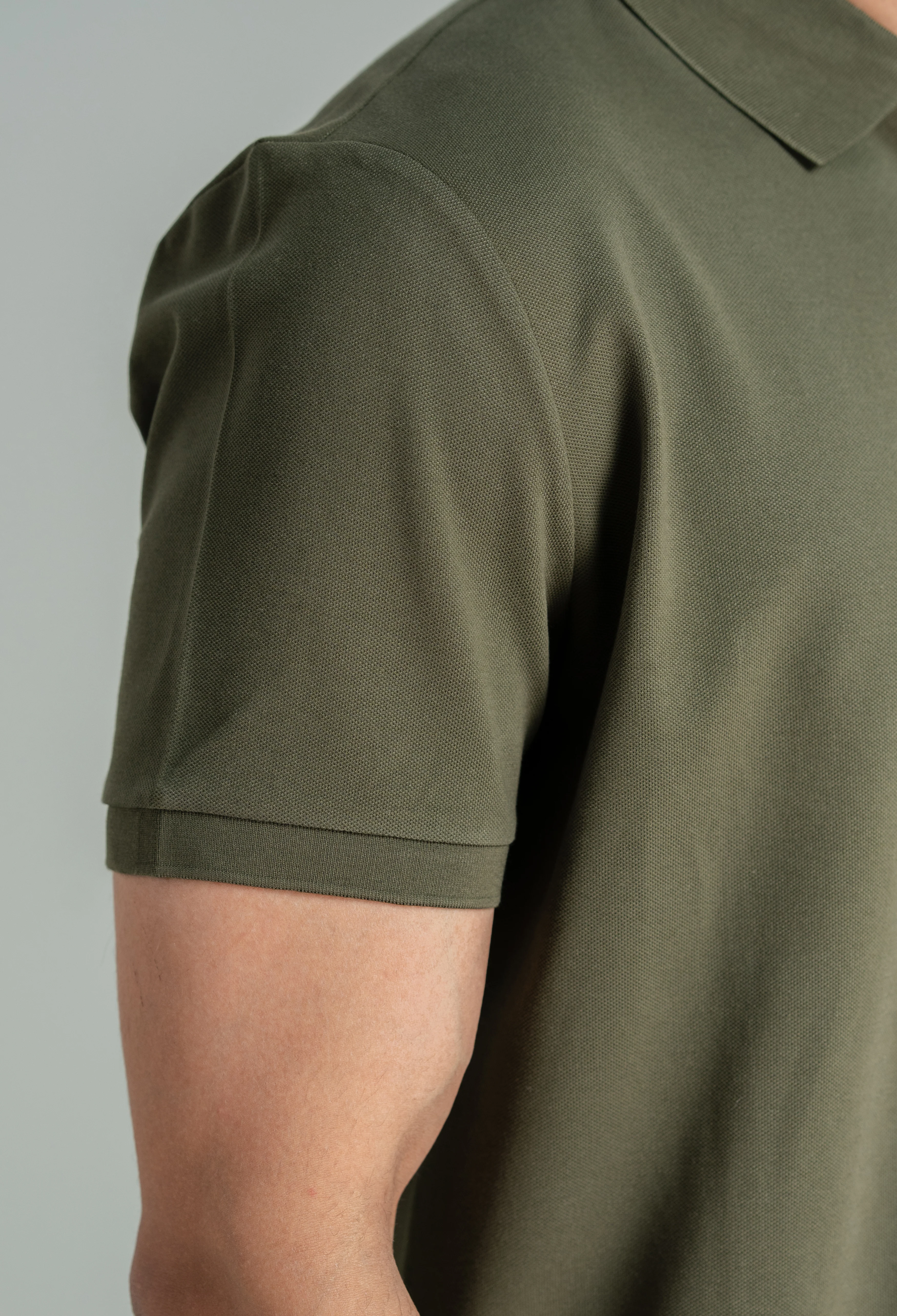 Olive Green Zip Styled Polo - Image 8