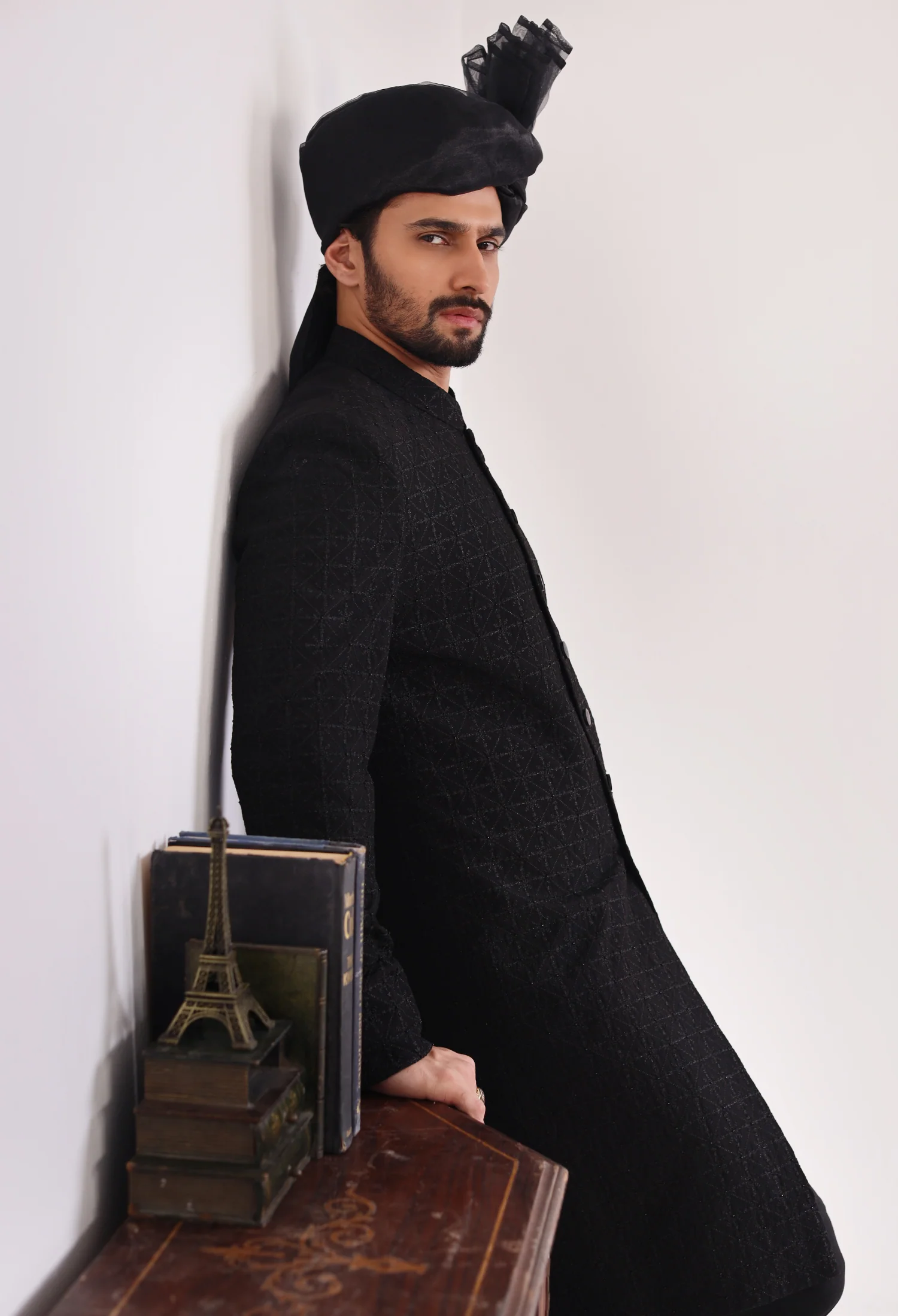 Onex Black Sherwani (Sher-000222) - Image 3