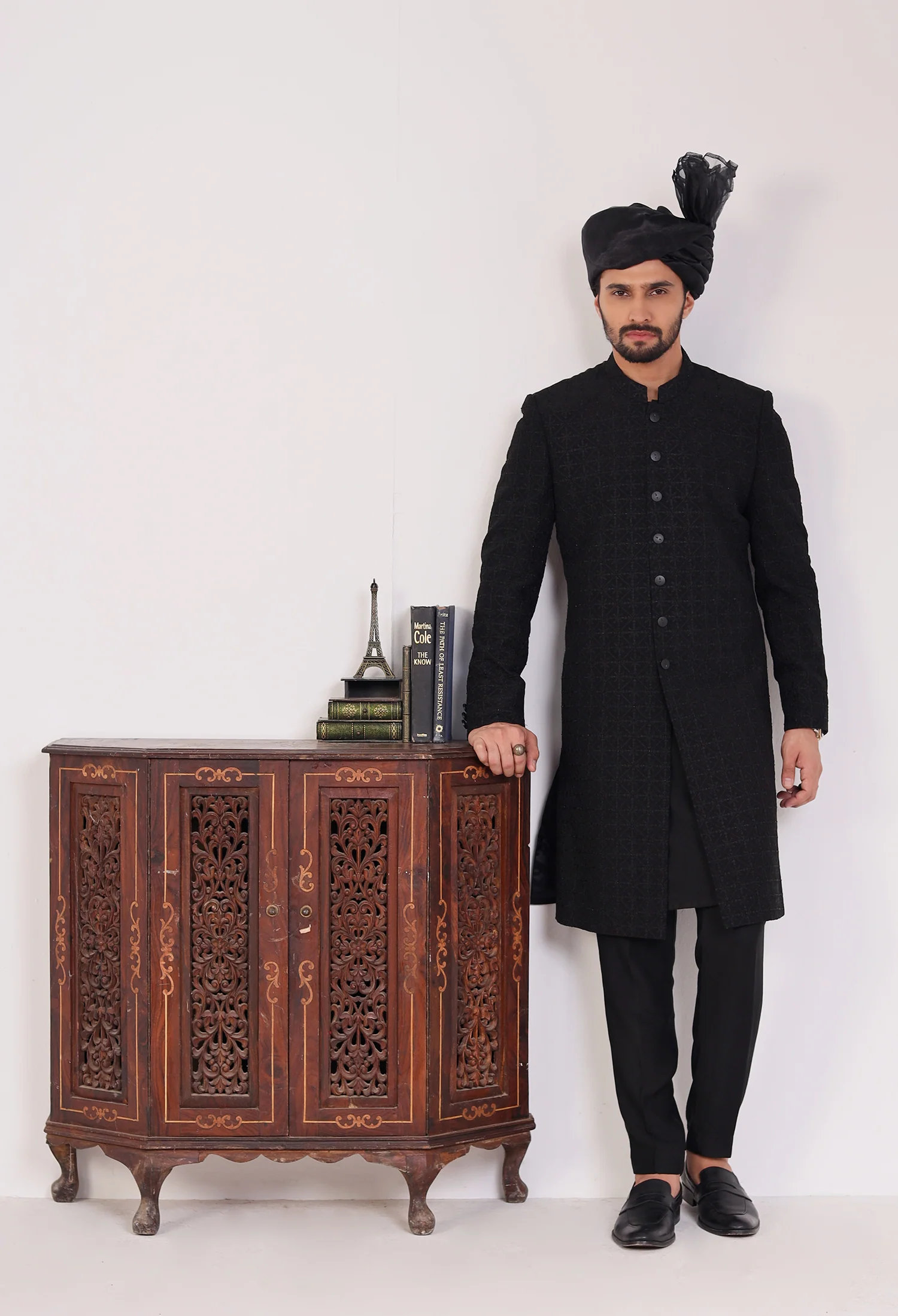 Onex Black Sherwani (Sher-000222) - Image 4