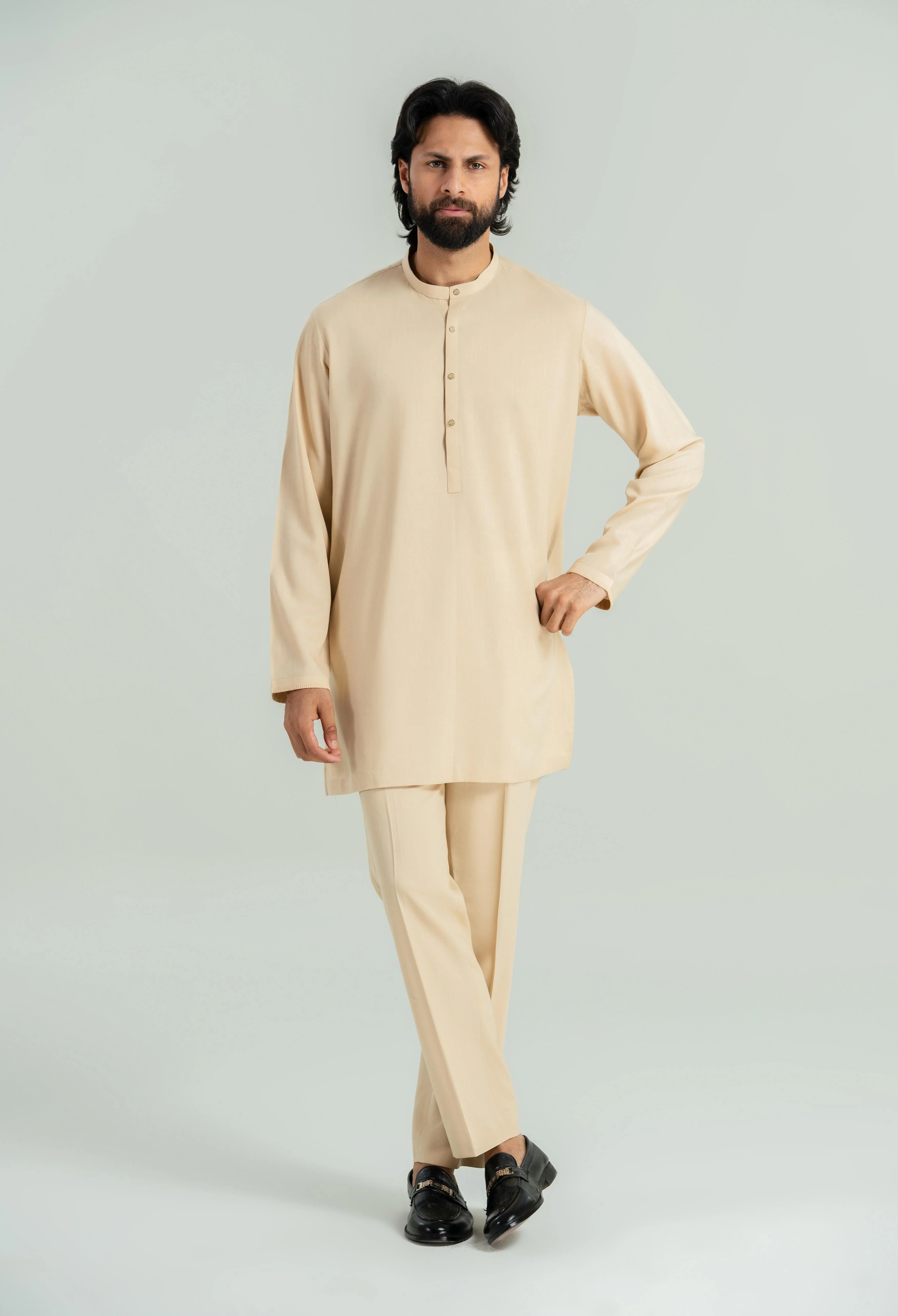 Parmesan Beige Tencel Linen Cord's Set - Image 4