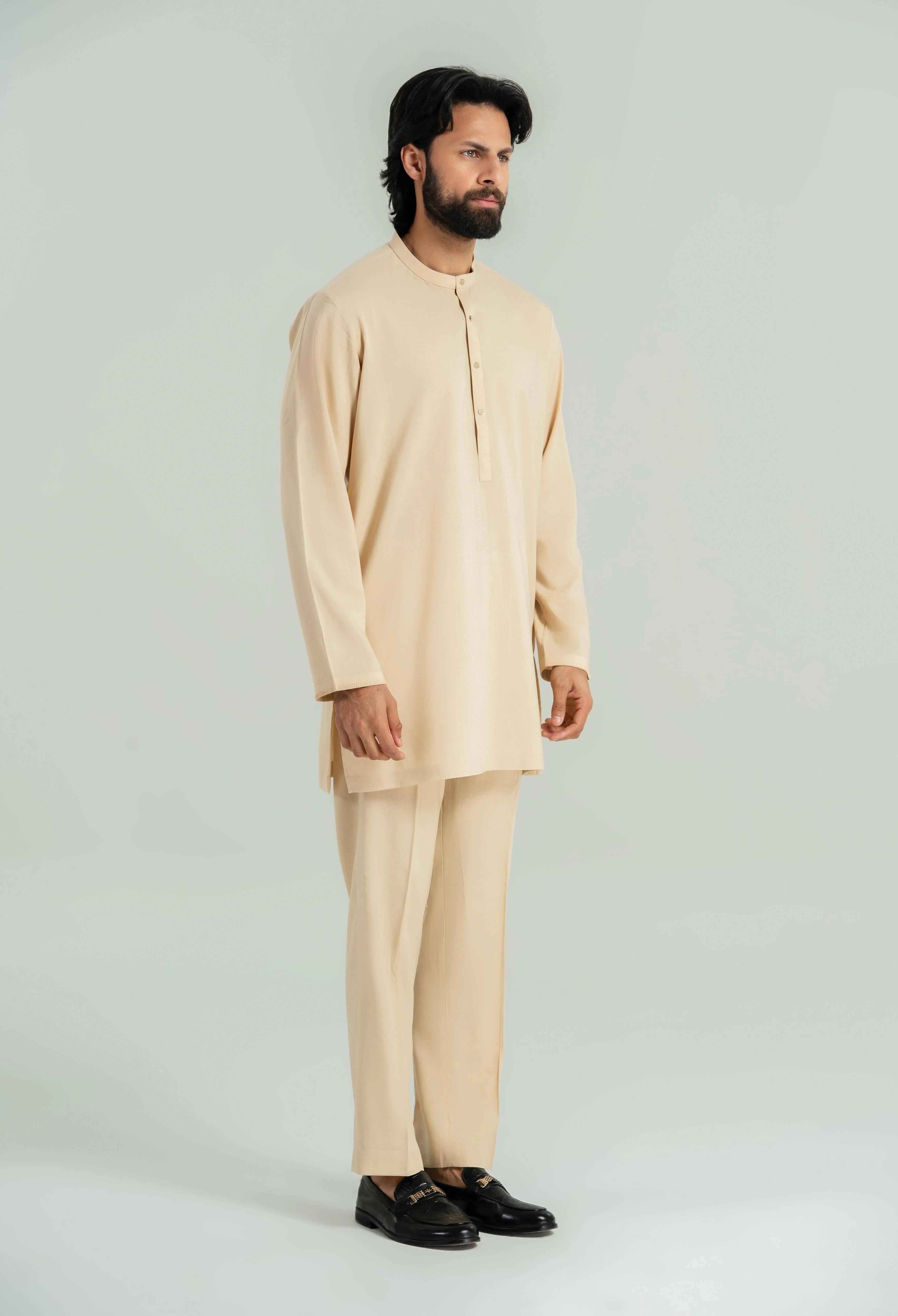 Parmesan Beige Tencel Linen Cord's Set - Image 5