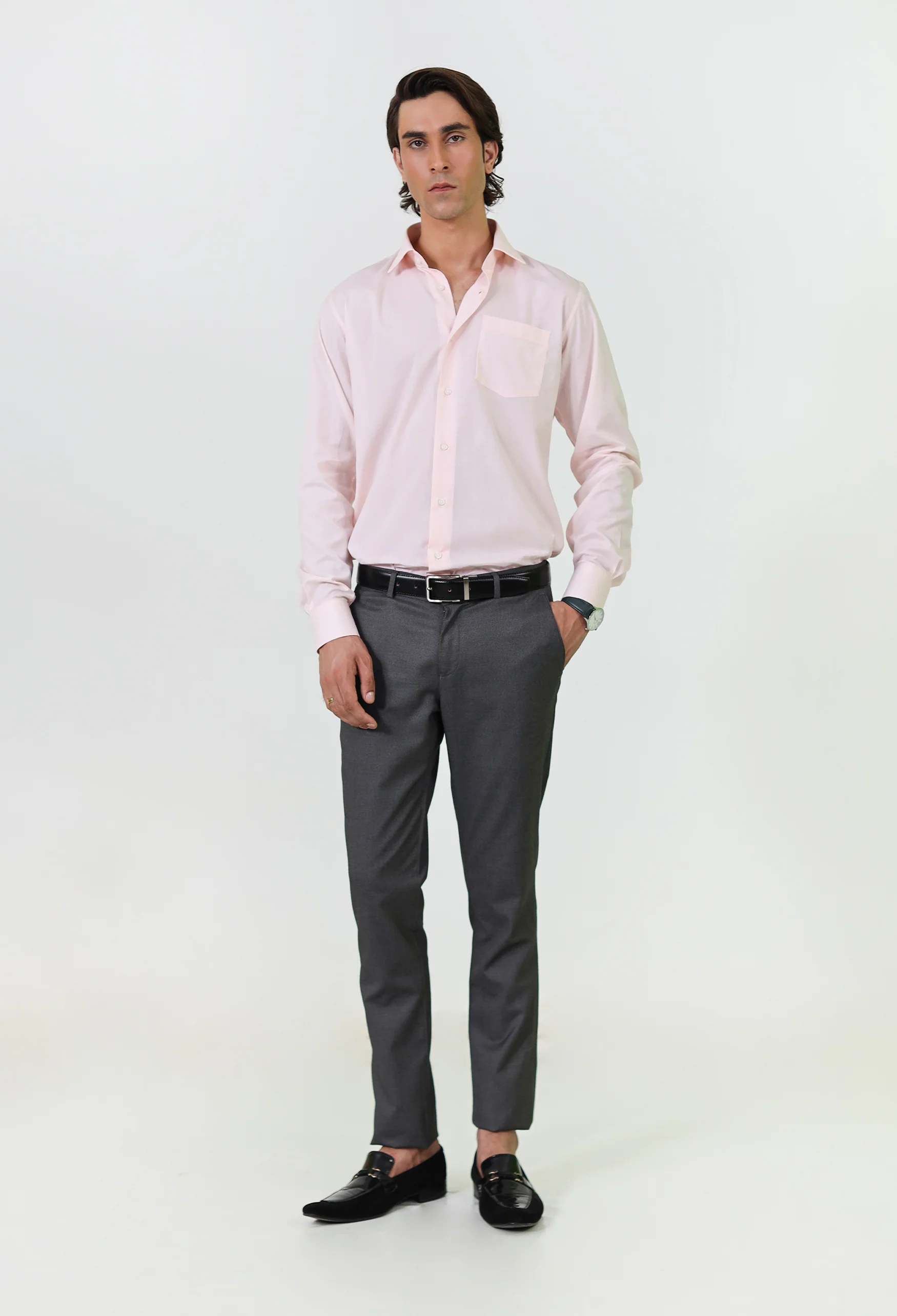 Pastel Pink Cotton Formal Shirt - Image 5