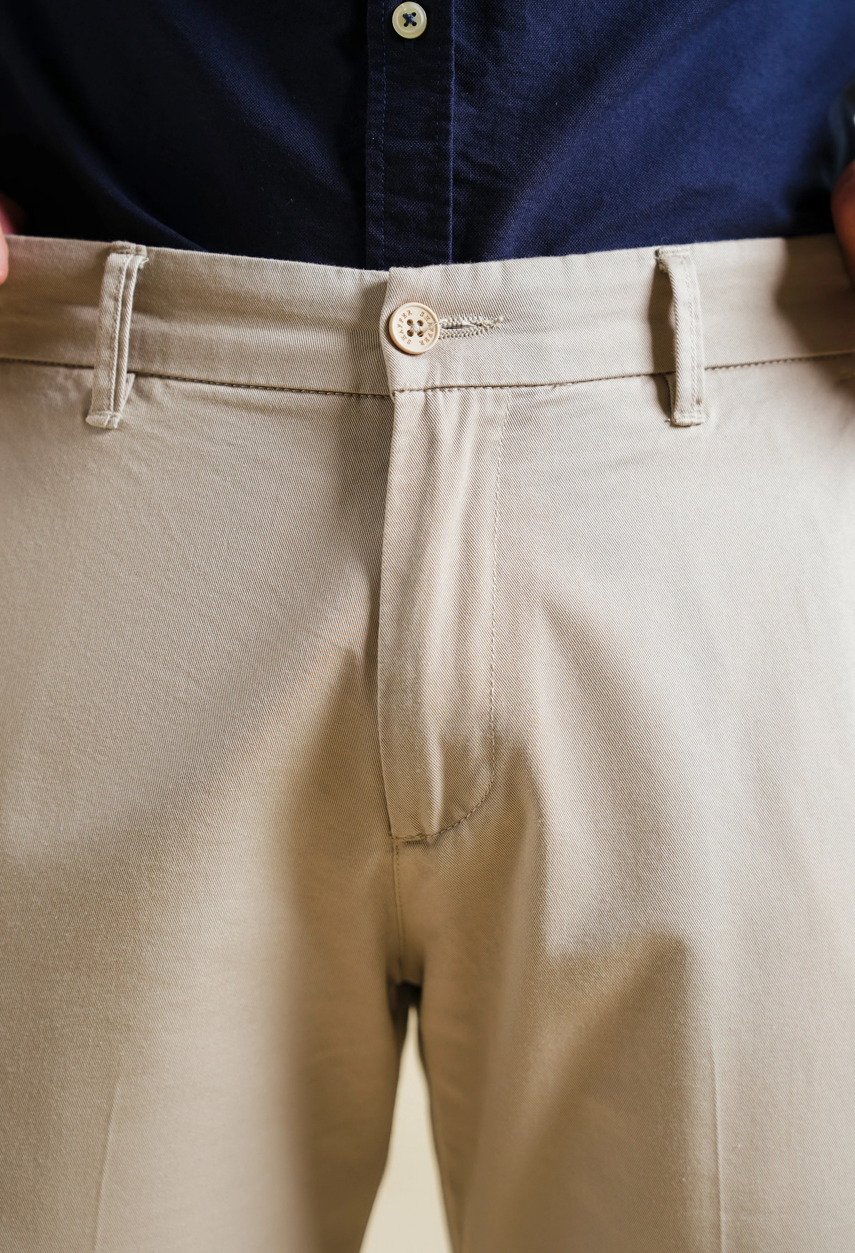 Peanut Beige Cotton Trouser - Image 4