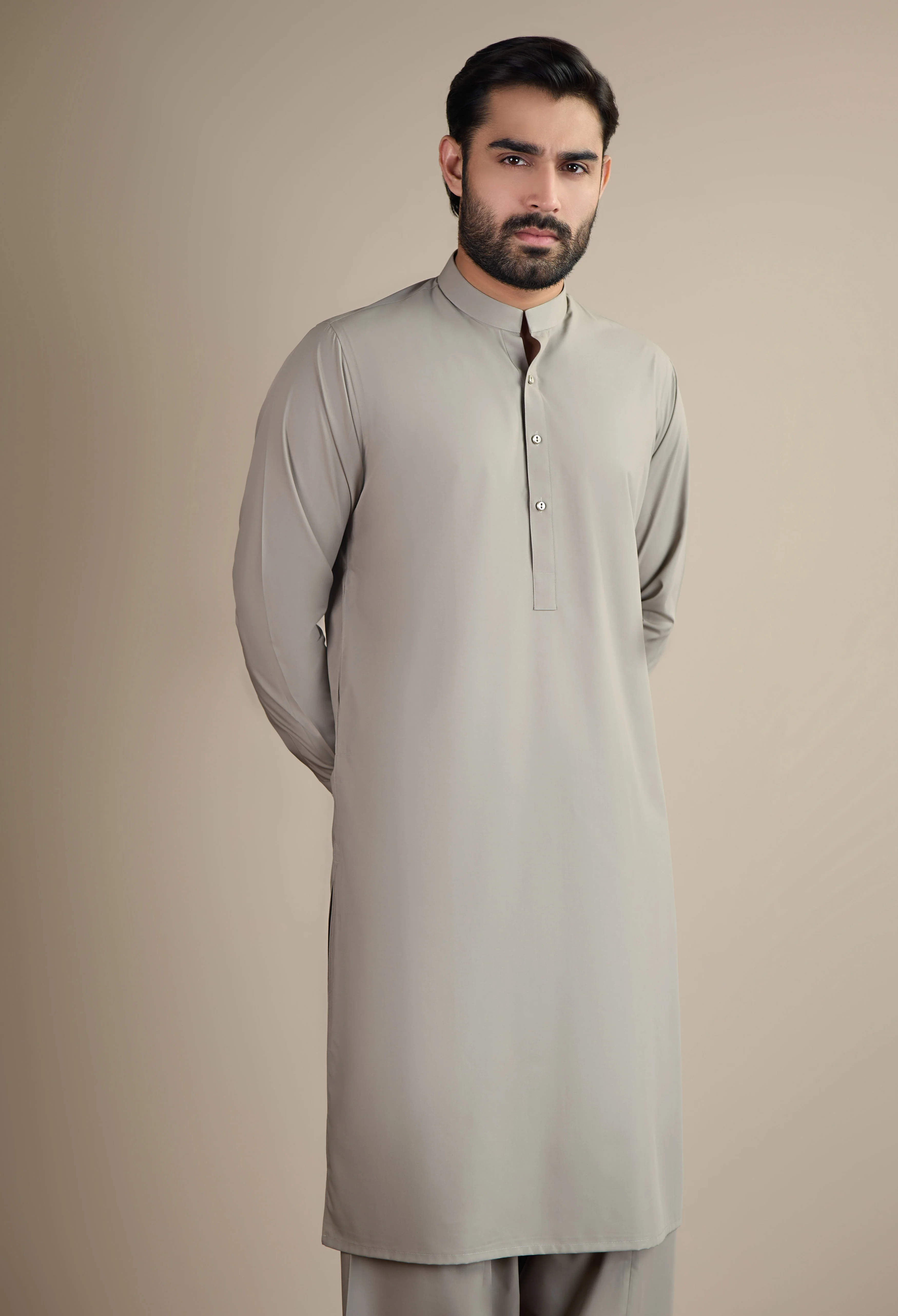 Pebble Beige Detailing Kameez Shalwar