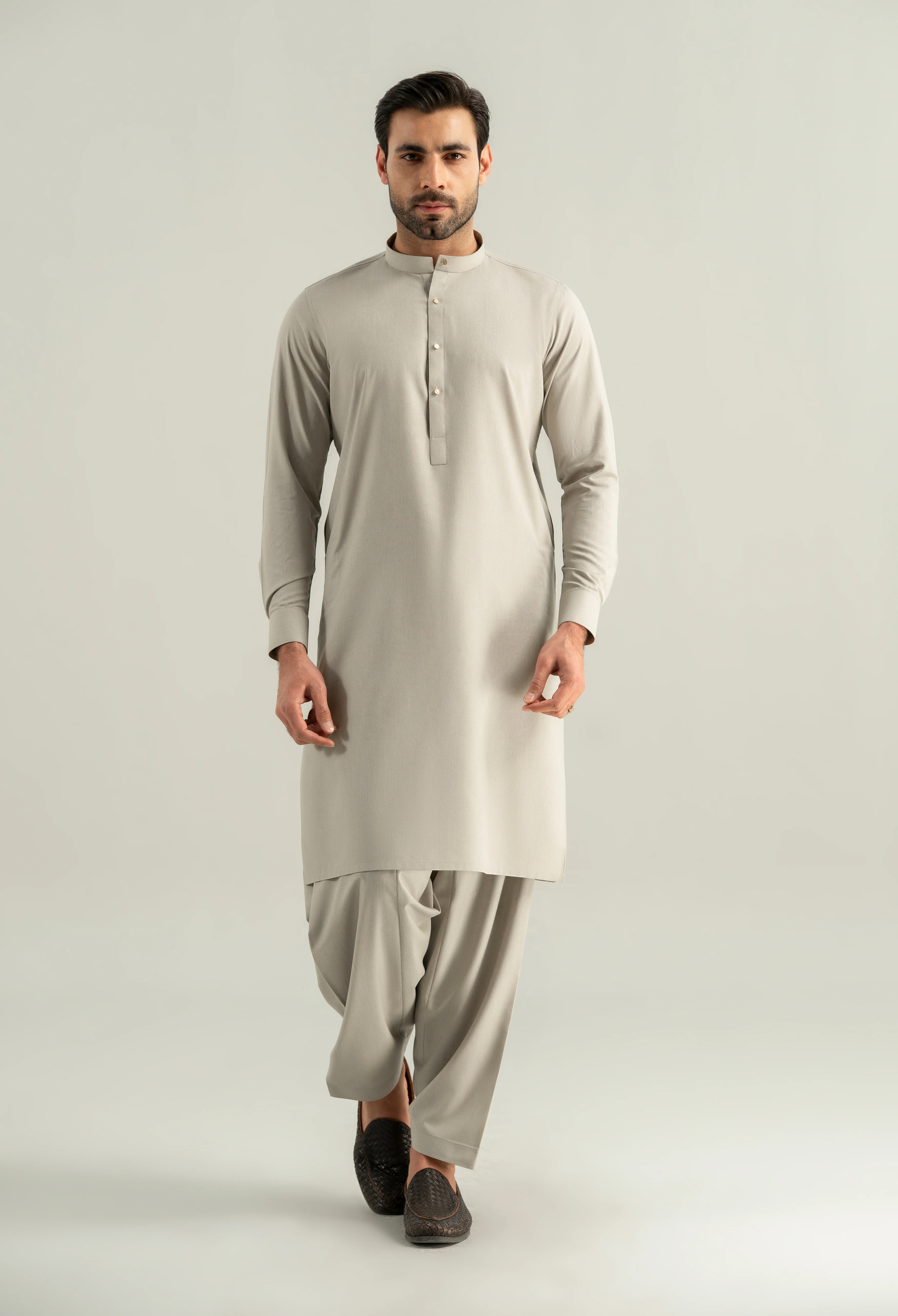 Pistachio Green Blended Kameez Shalwar - Image 4