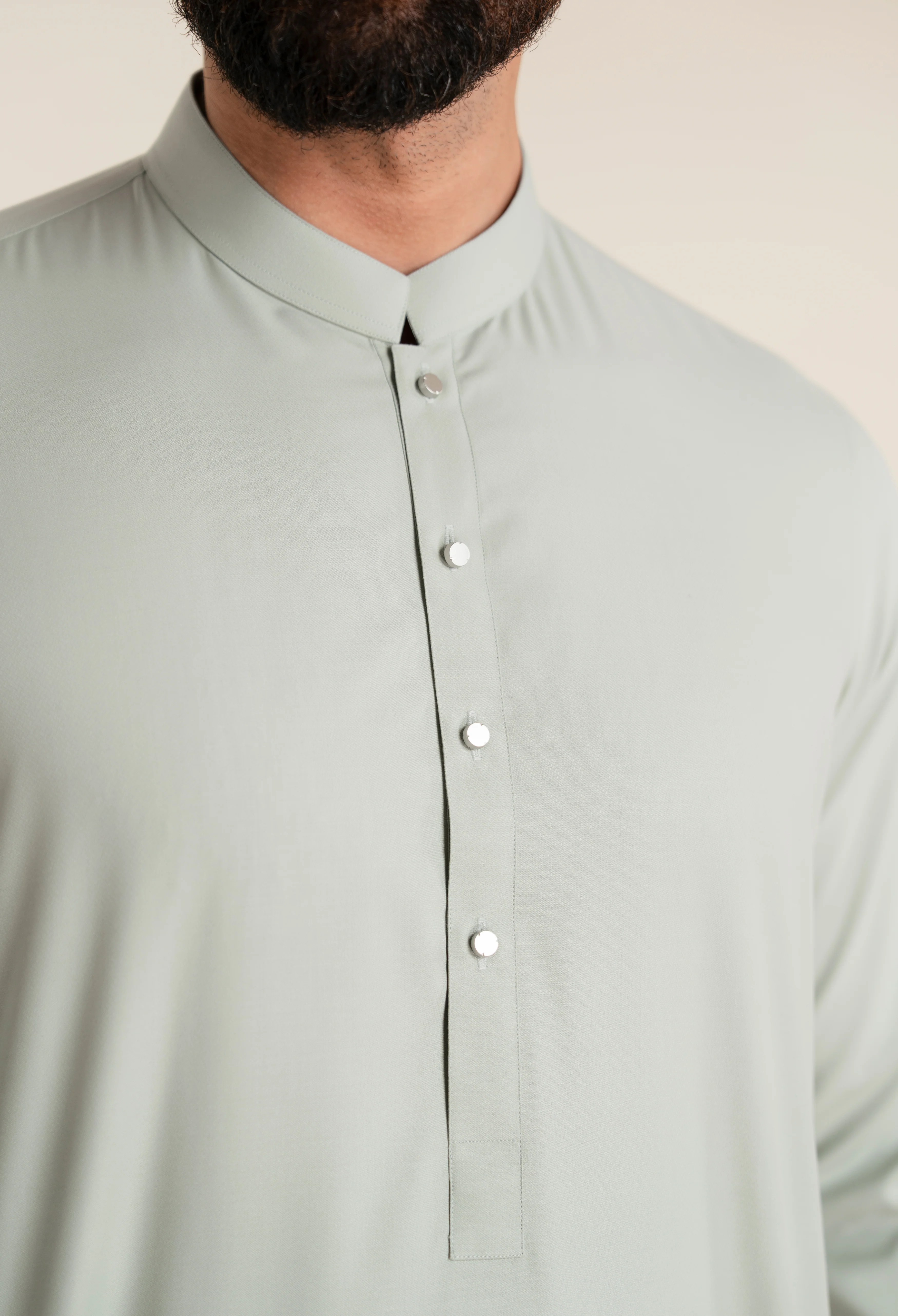 Pistachio Green Blended Kameez Shalwar - Image 4