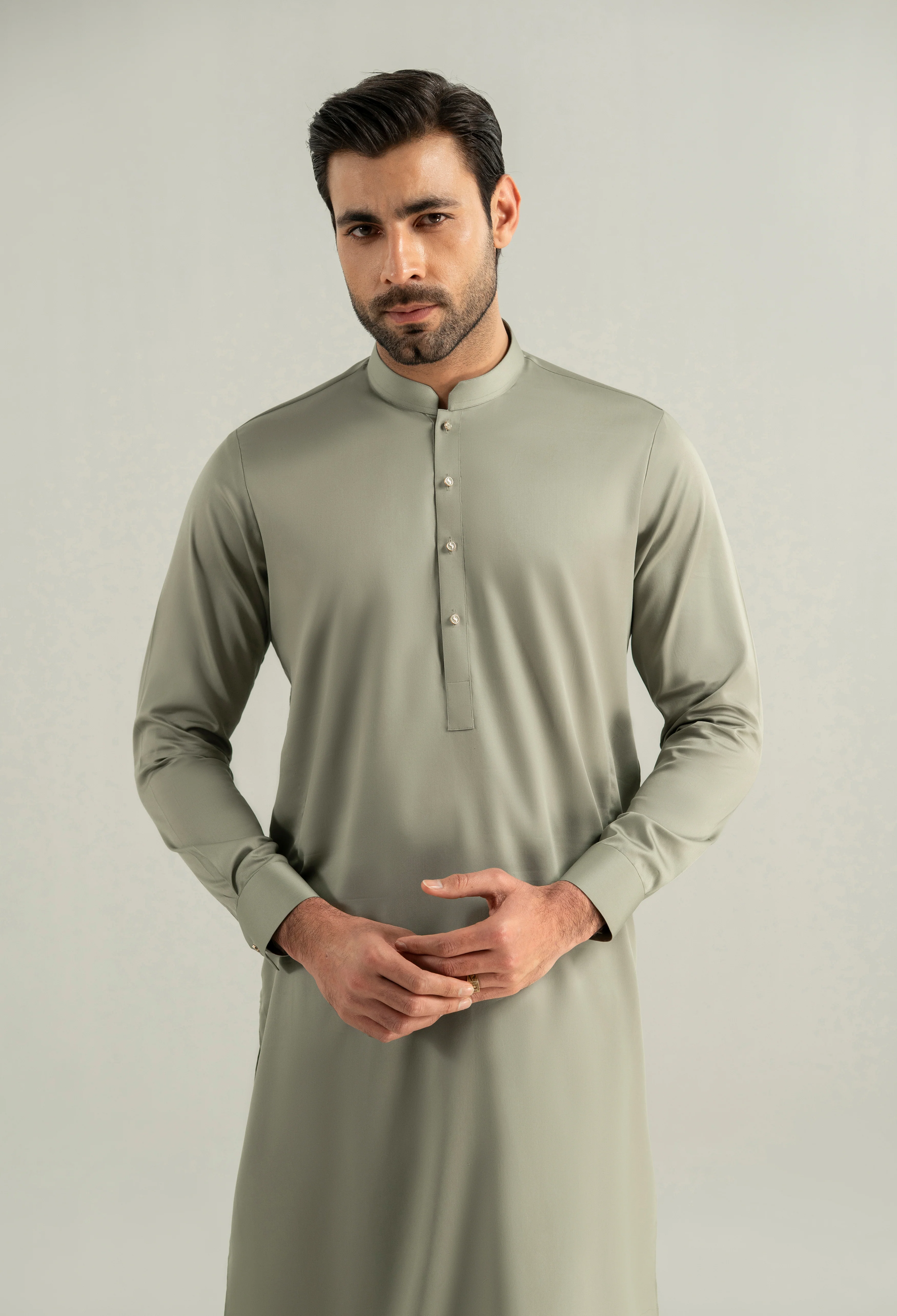 Pistachio Green Cotton Kameez Shalwar - Image 7