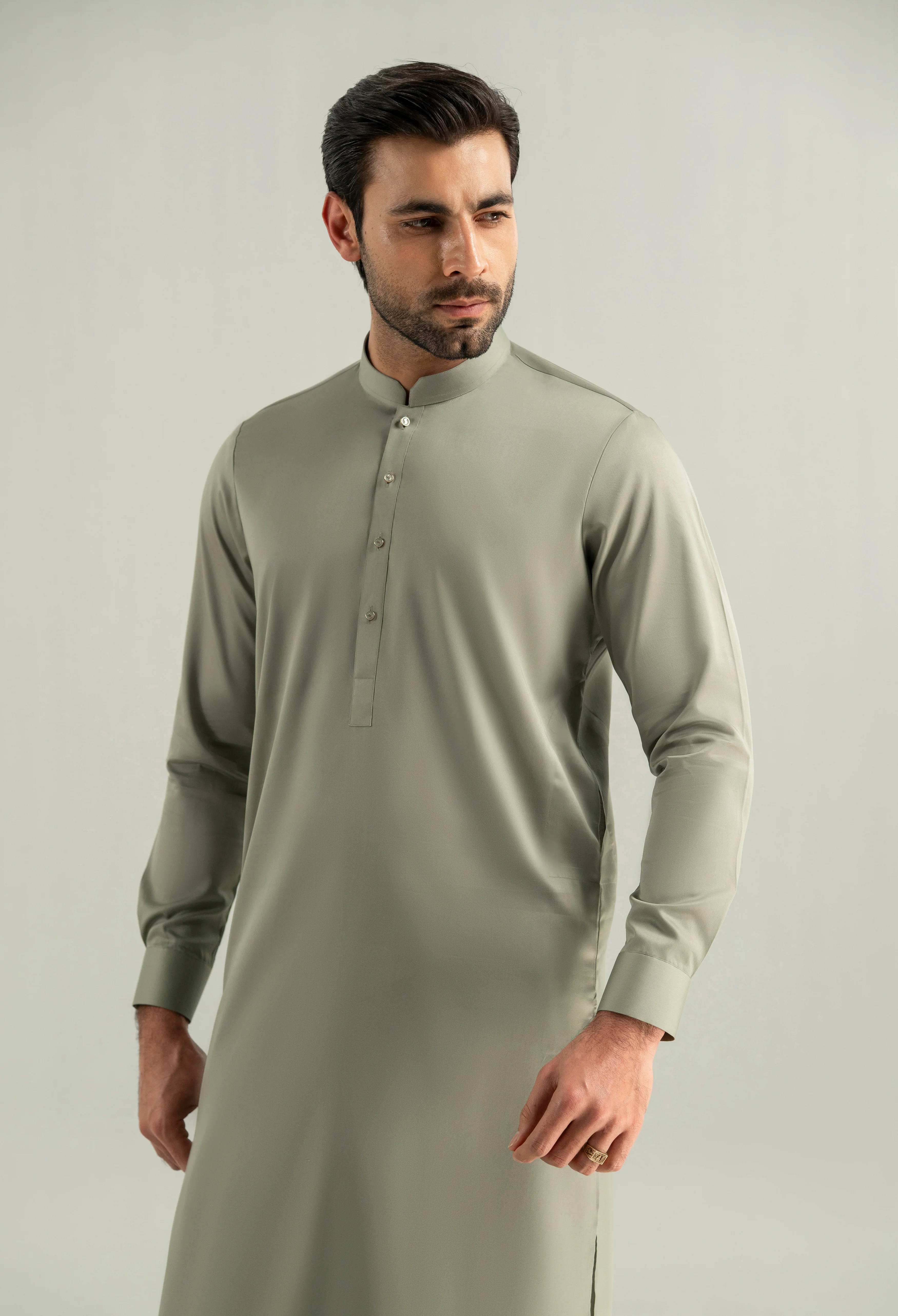 Pistachio Green Cotton Kameez Shalwar - Image 8