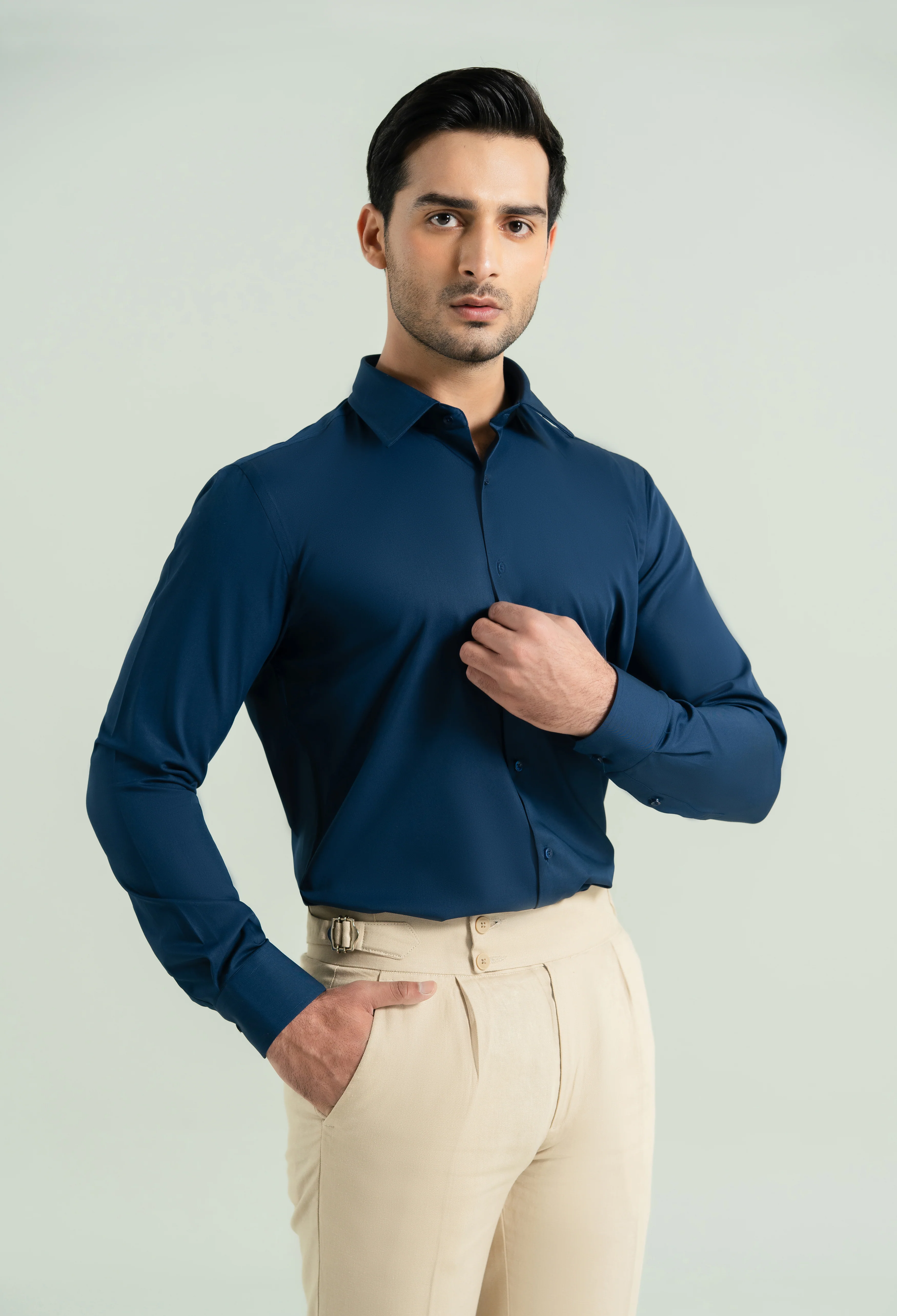 Royal Blue Semi Formal Shirt - Image 4