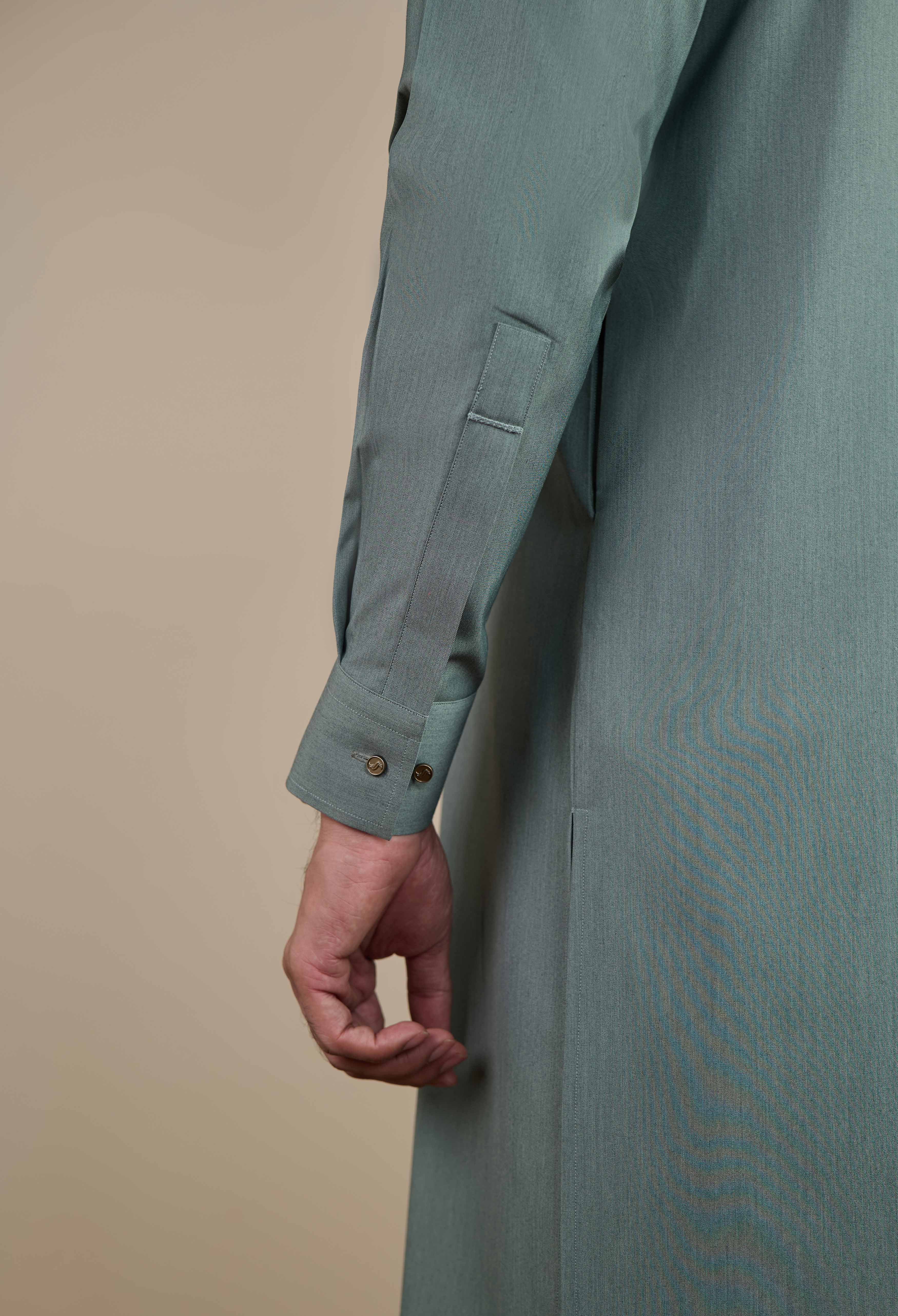 Sage Green Blended Kameez Shalwar - Image 3