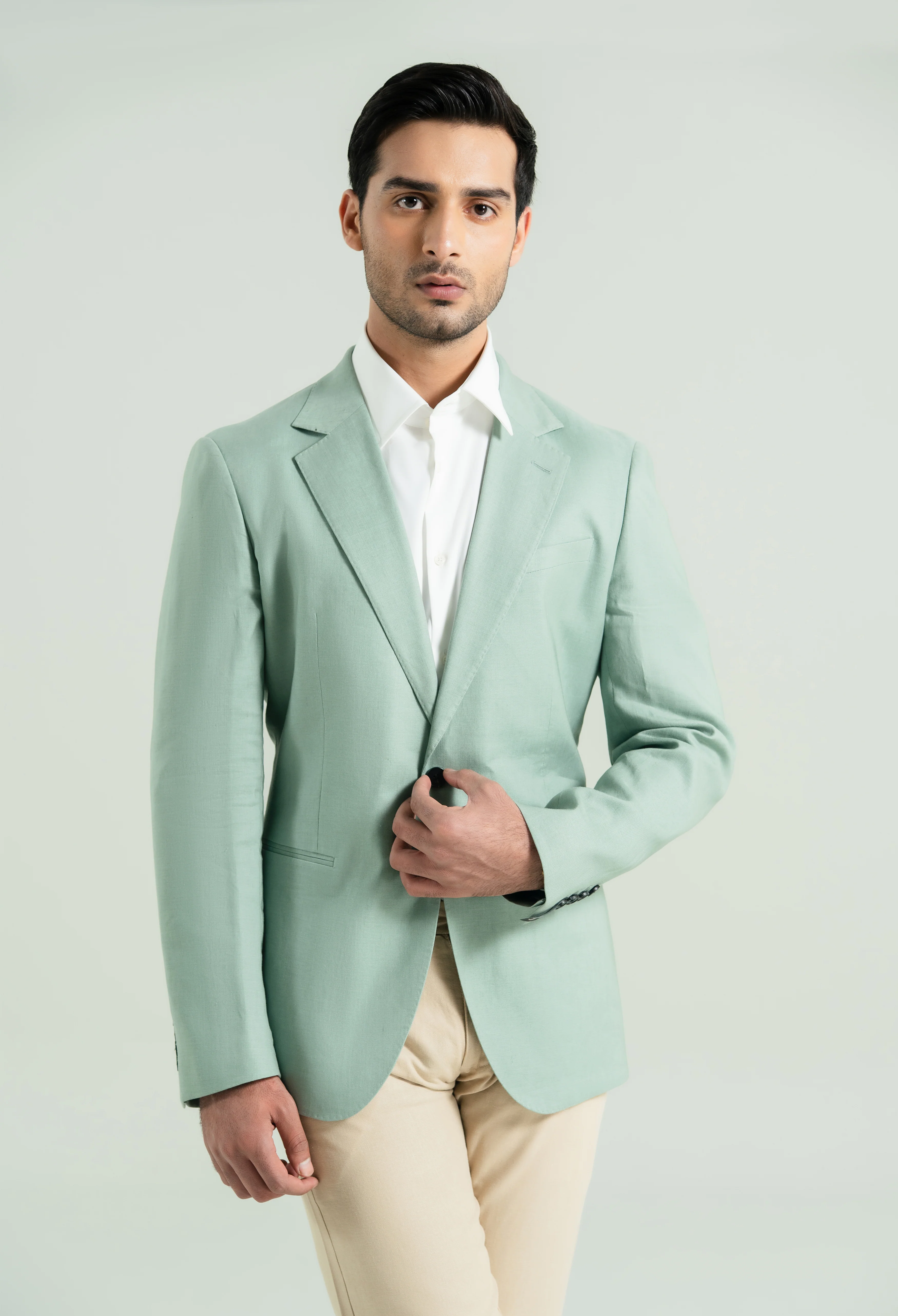 Sage Green Linen Twill Blazer - Image 3