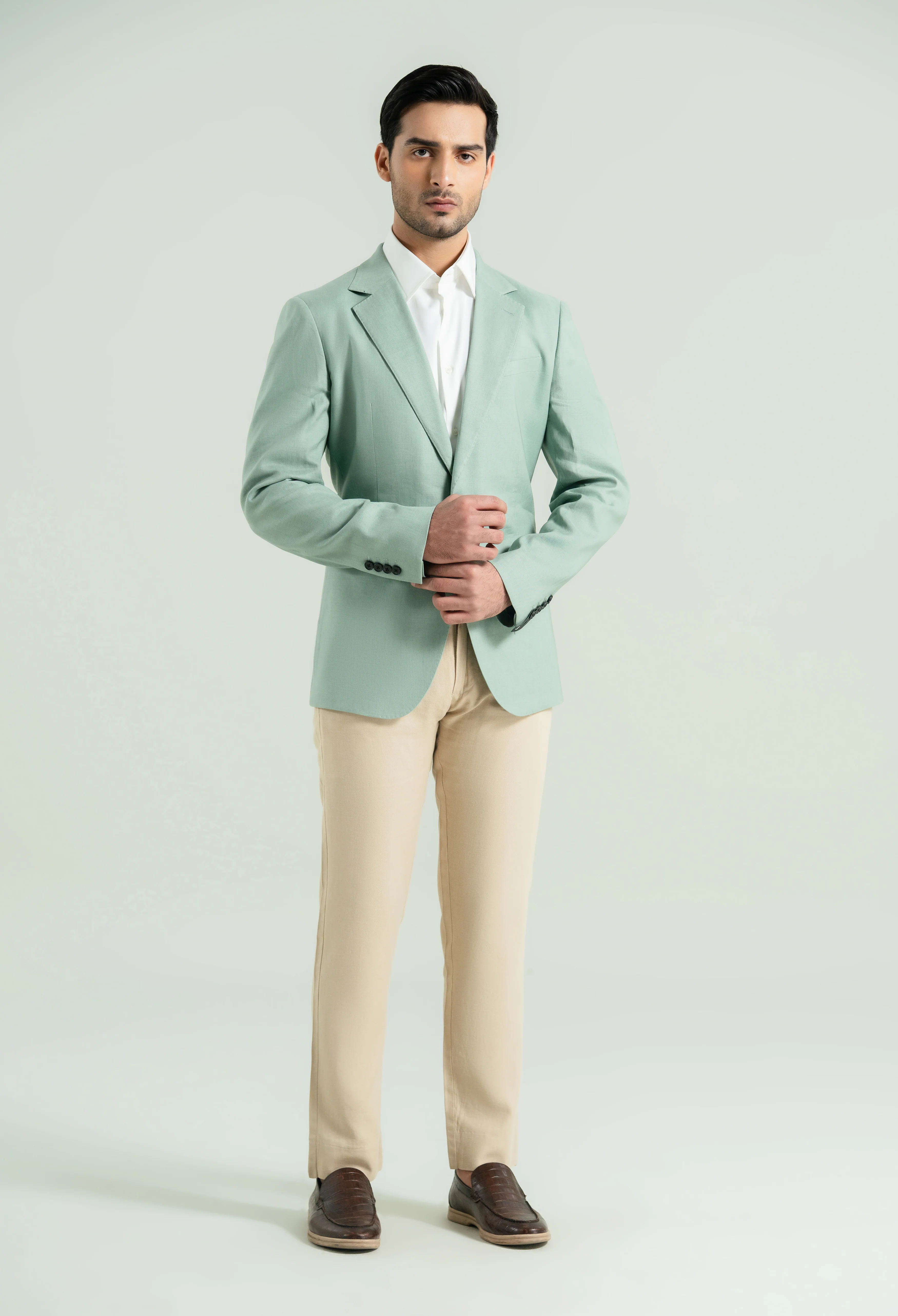 Sage Green Linen Twill Blazer - Image 6
