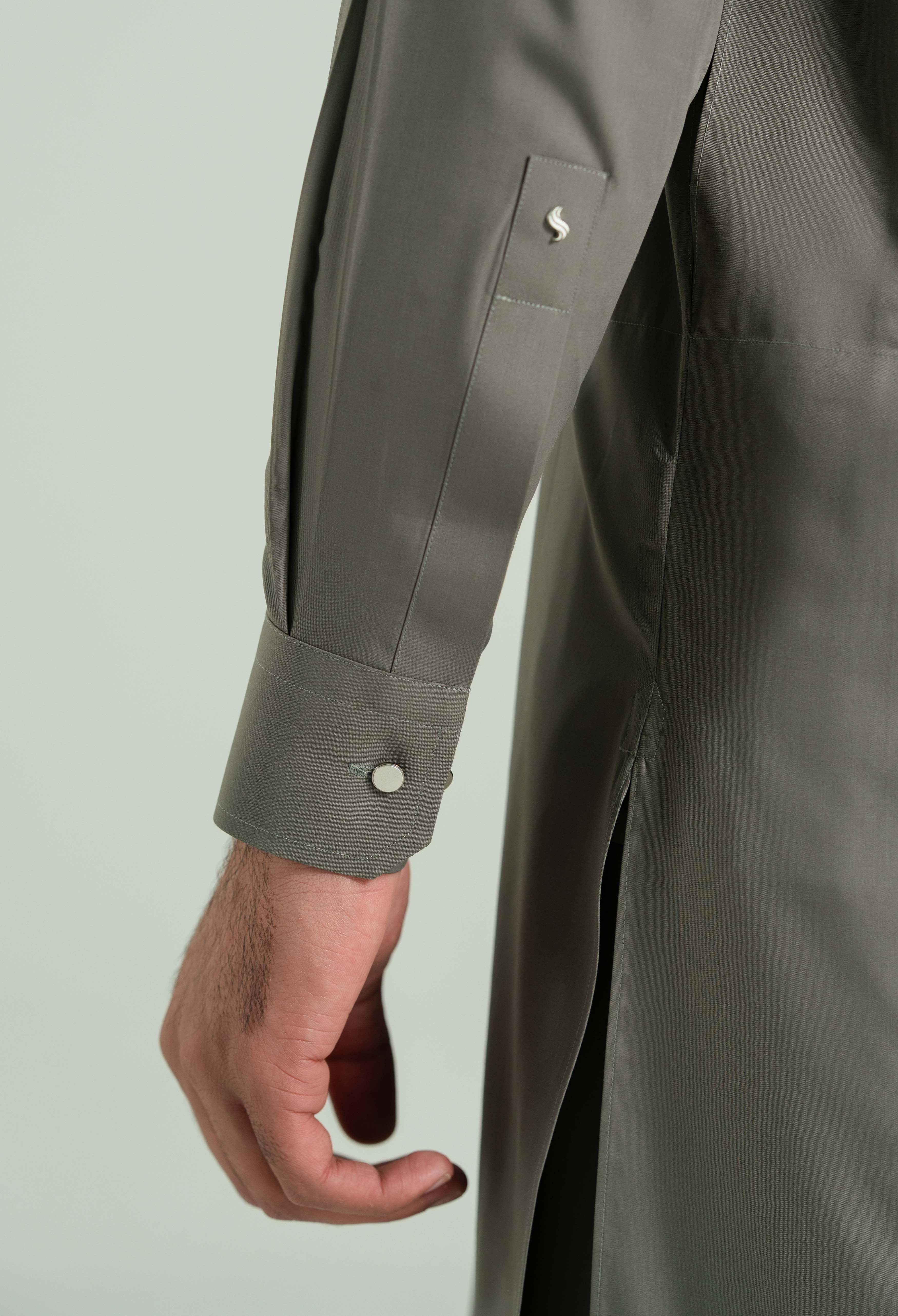 Sand Grey Detailing Kameez Shalwar - Image 4