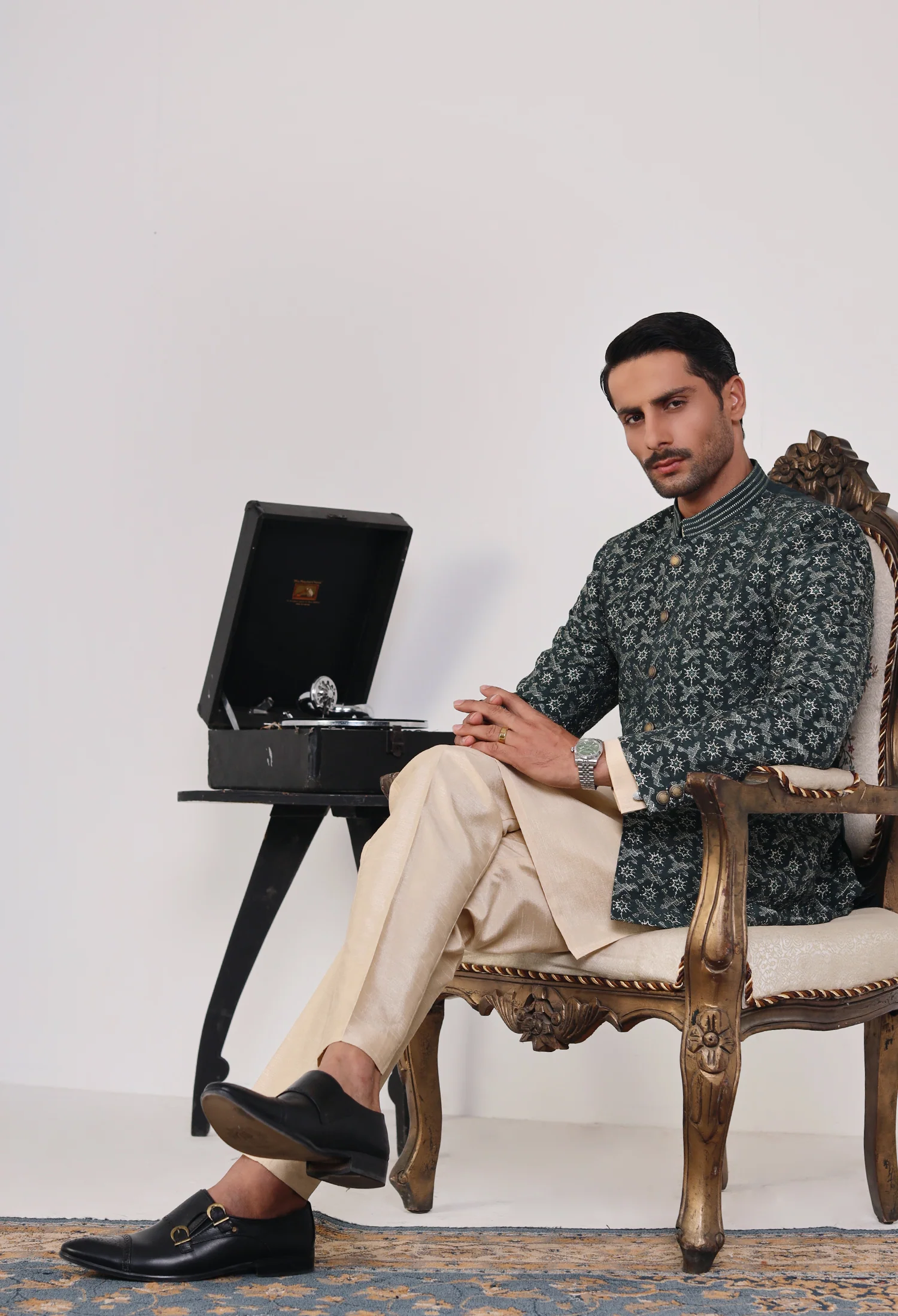 Sea Grass Green Prince Coat (PC-000330) - Image 3