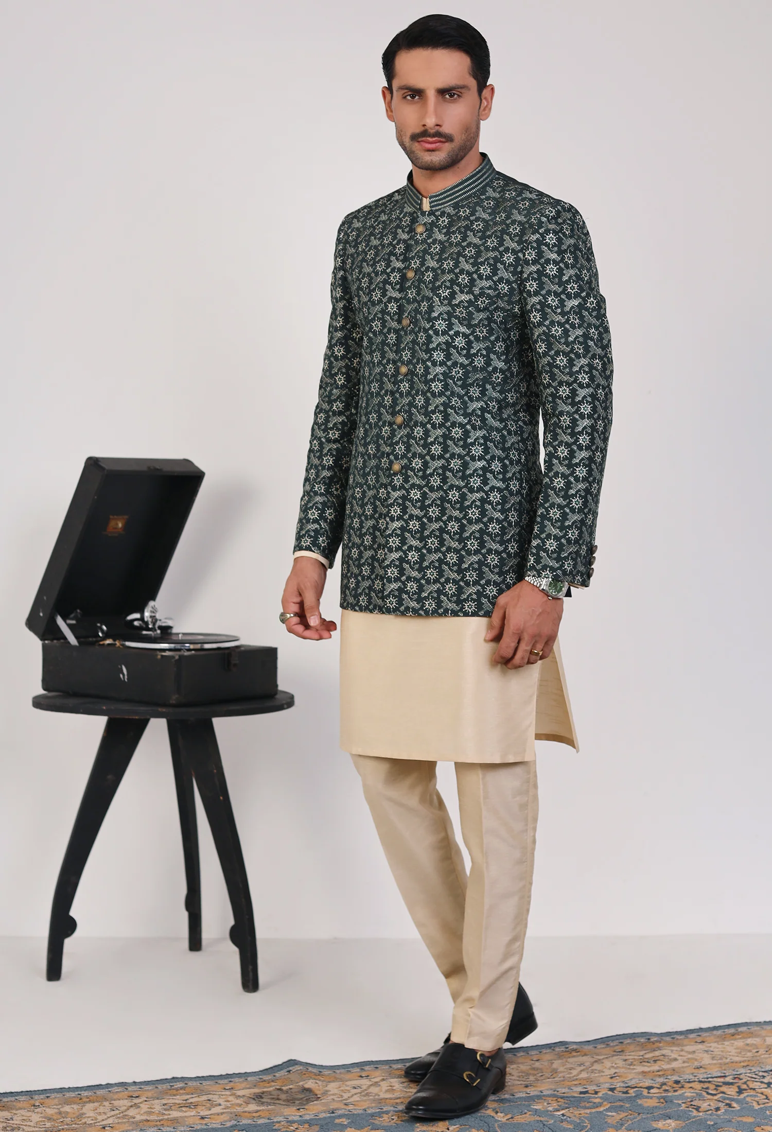 Sea Grass Green Prince Coat (PC-000330) - Image 4