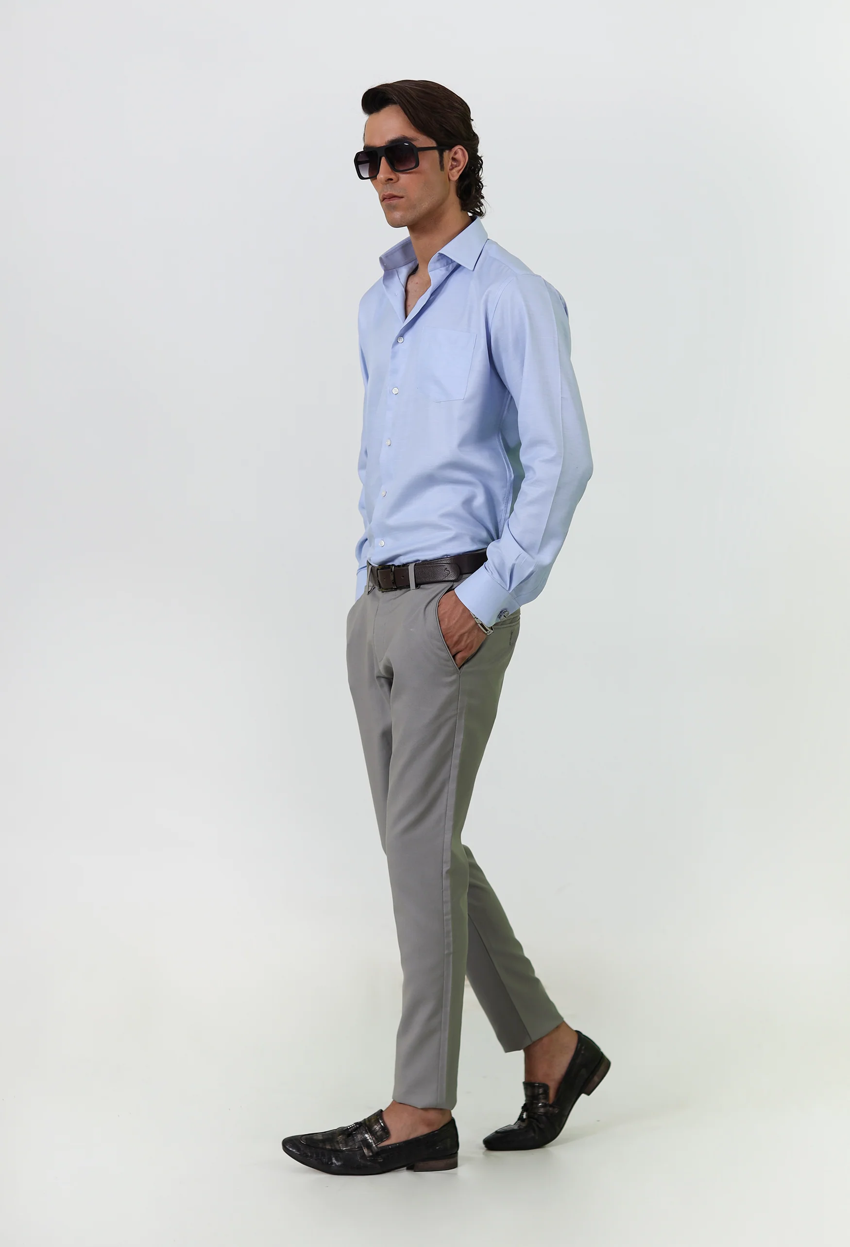 Sky Blue Cotton Formal Shirt
