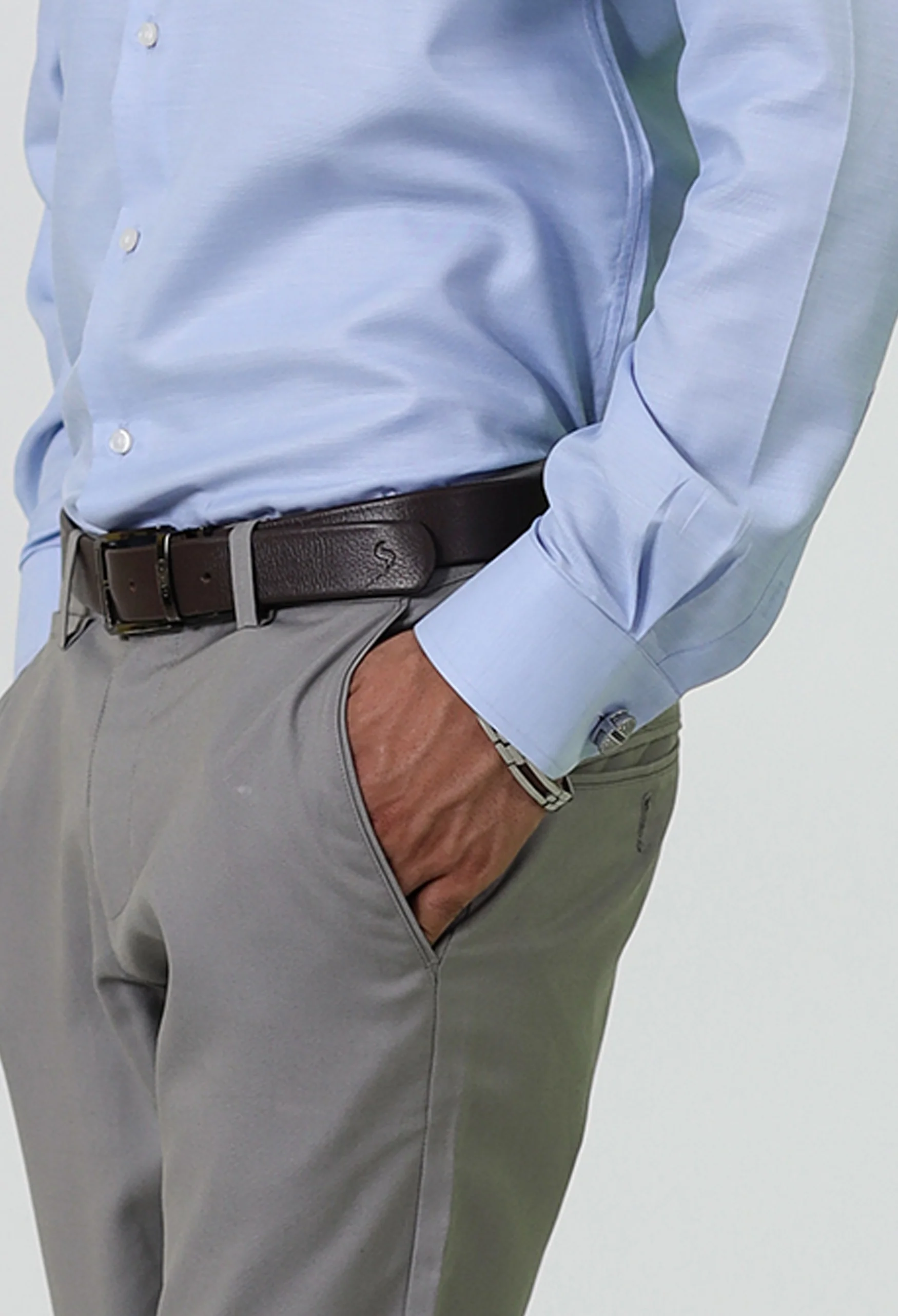 Sky Blue Cotton Formal Shirt - Image 6