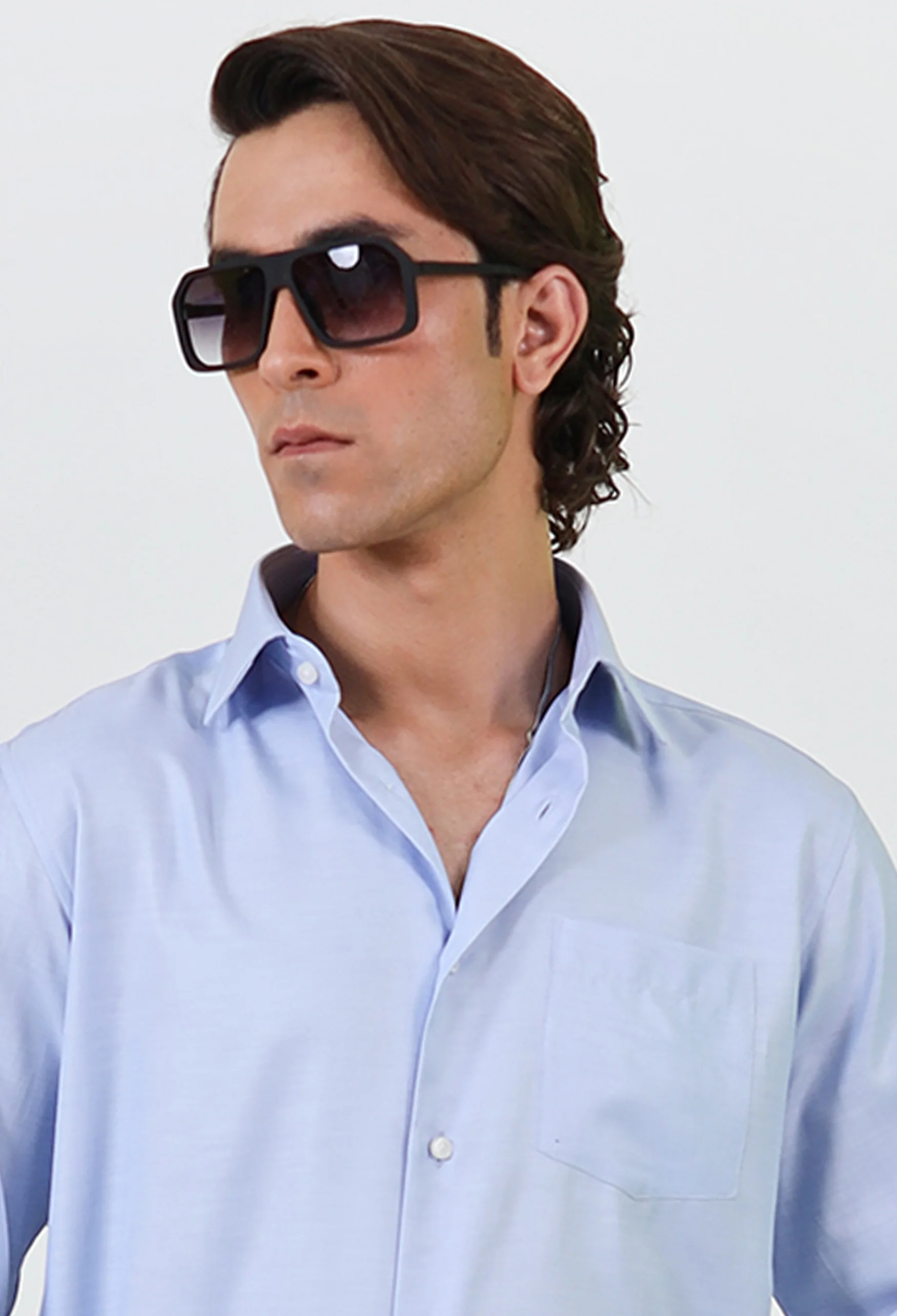 Sky Blue Cotton Formal Shirt - Image 7