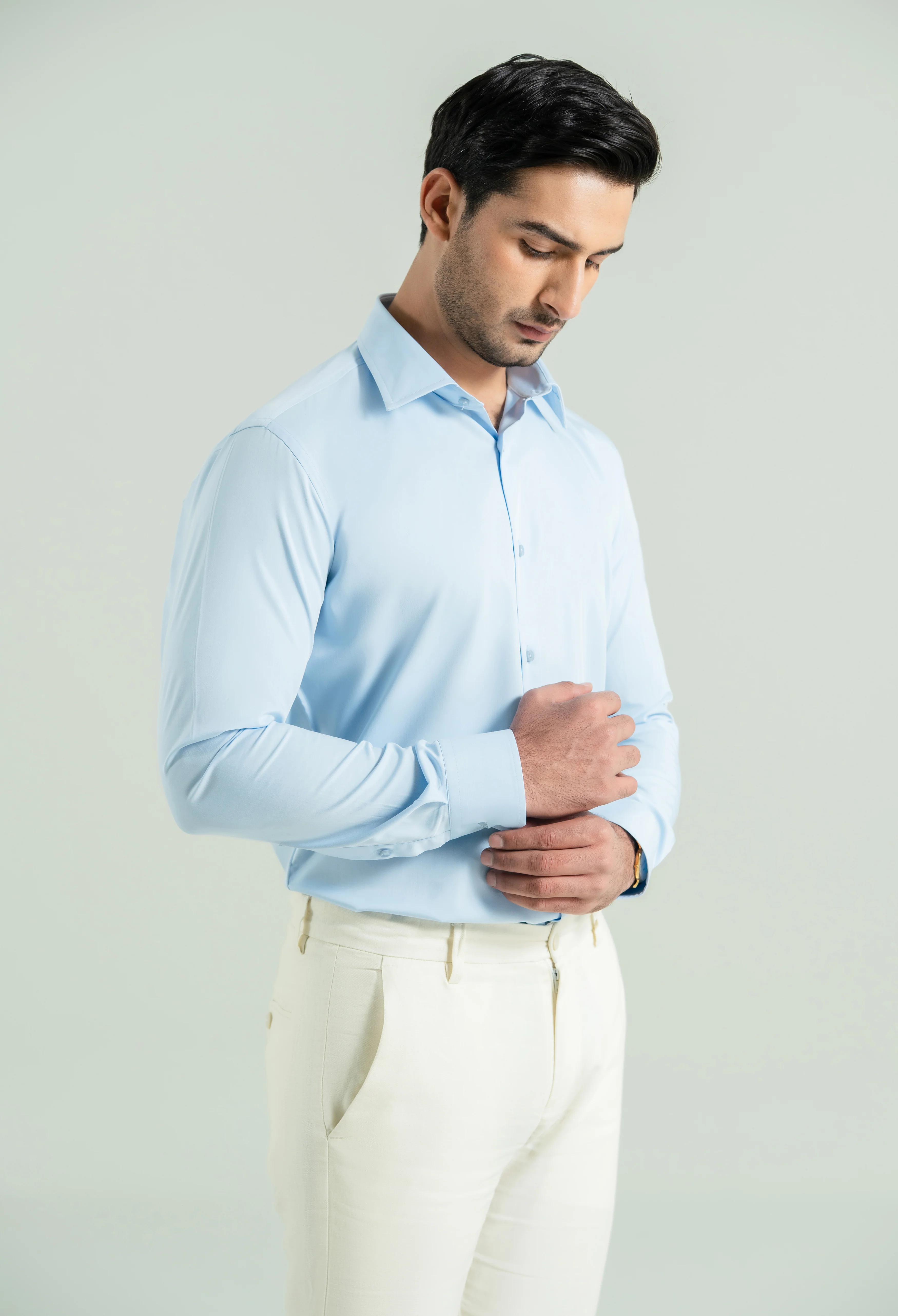 Sky Blue Semi Formal Shirt - Image 5