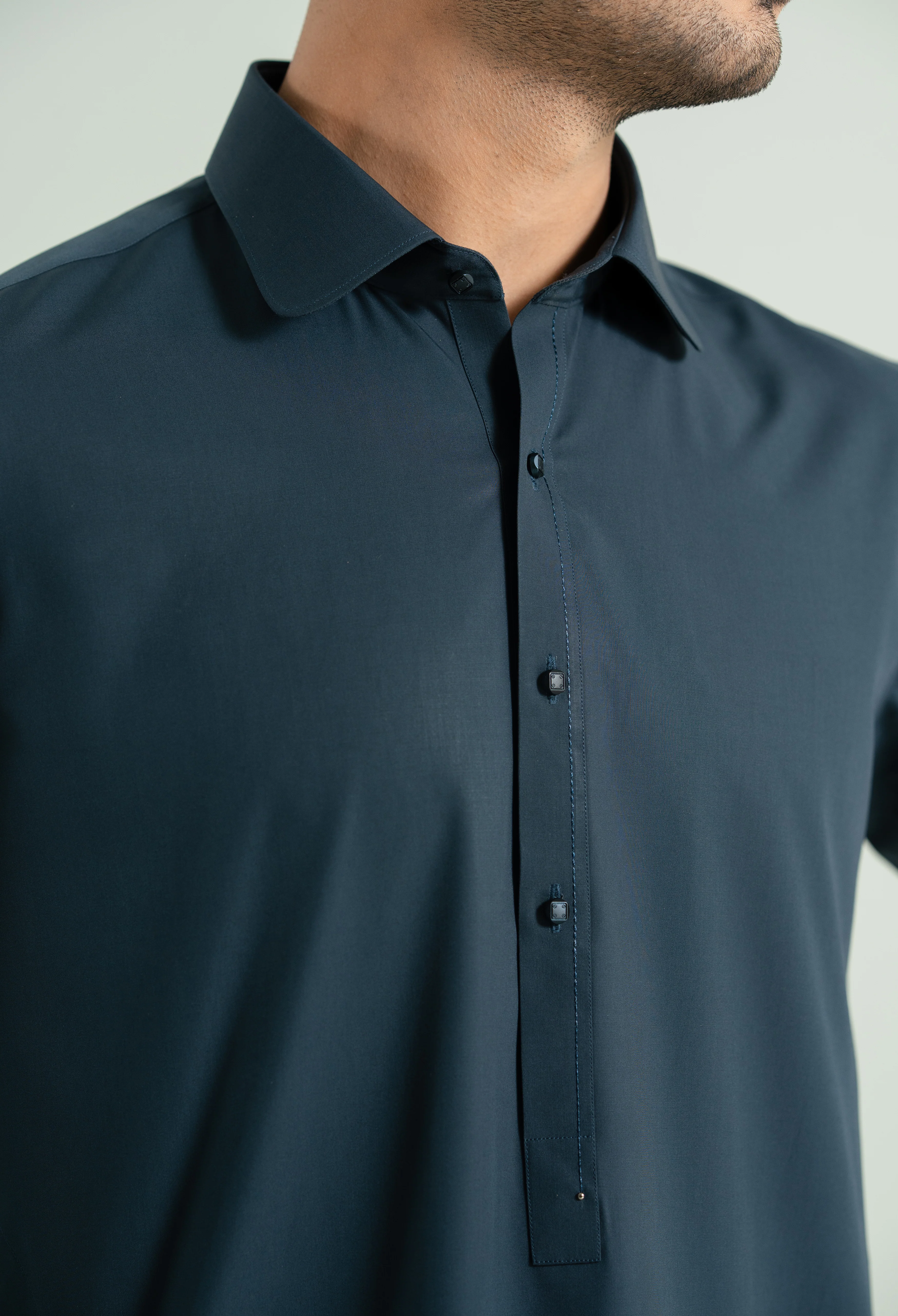 Space Blue Detailing Kameez Shalwar - Image 3