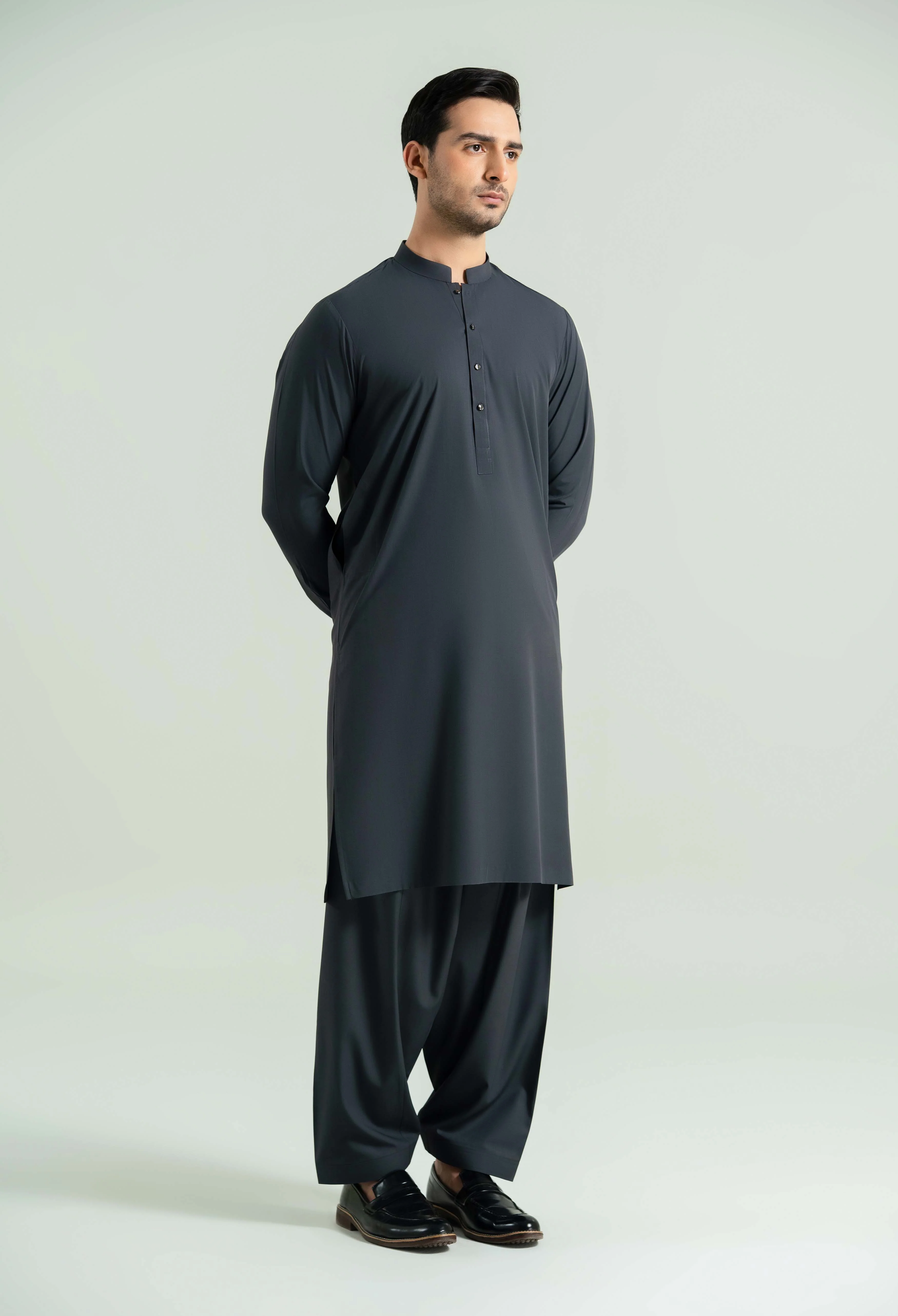 Space Grey Detailing Kameez Shalwar