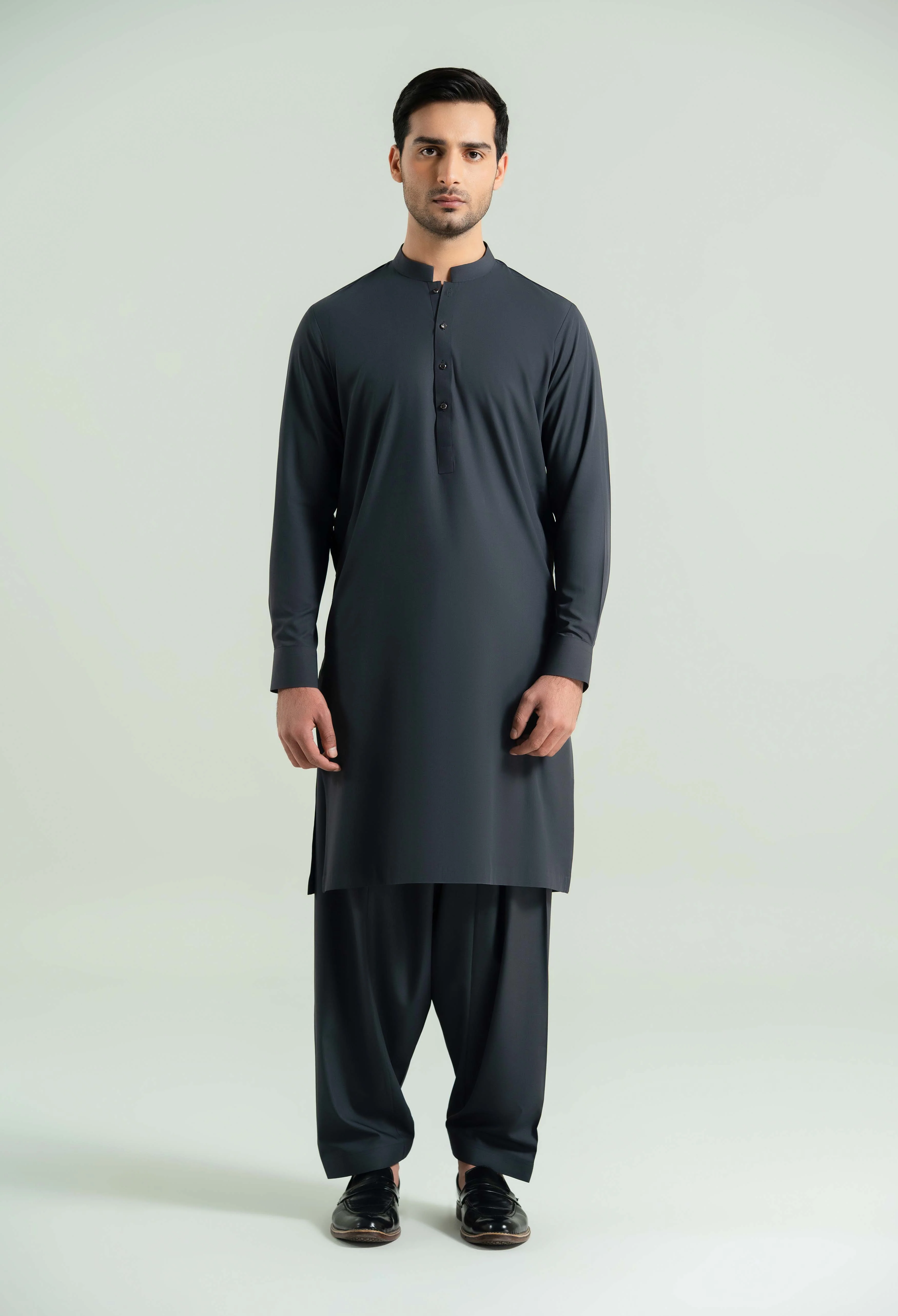 Space Grey Detailing Kameez Shalwar - Image 3