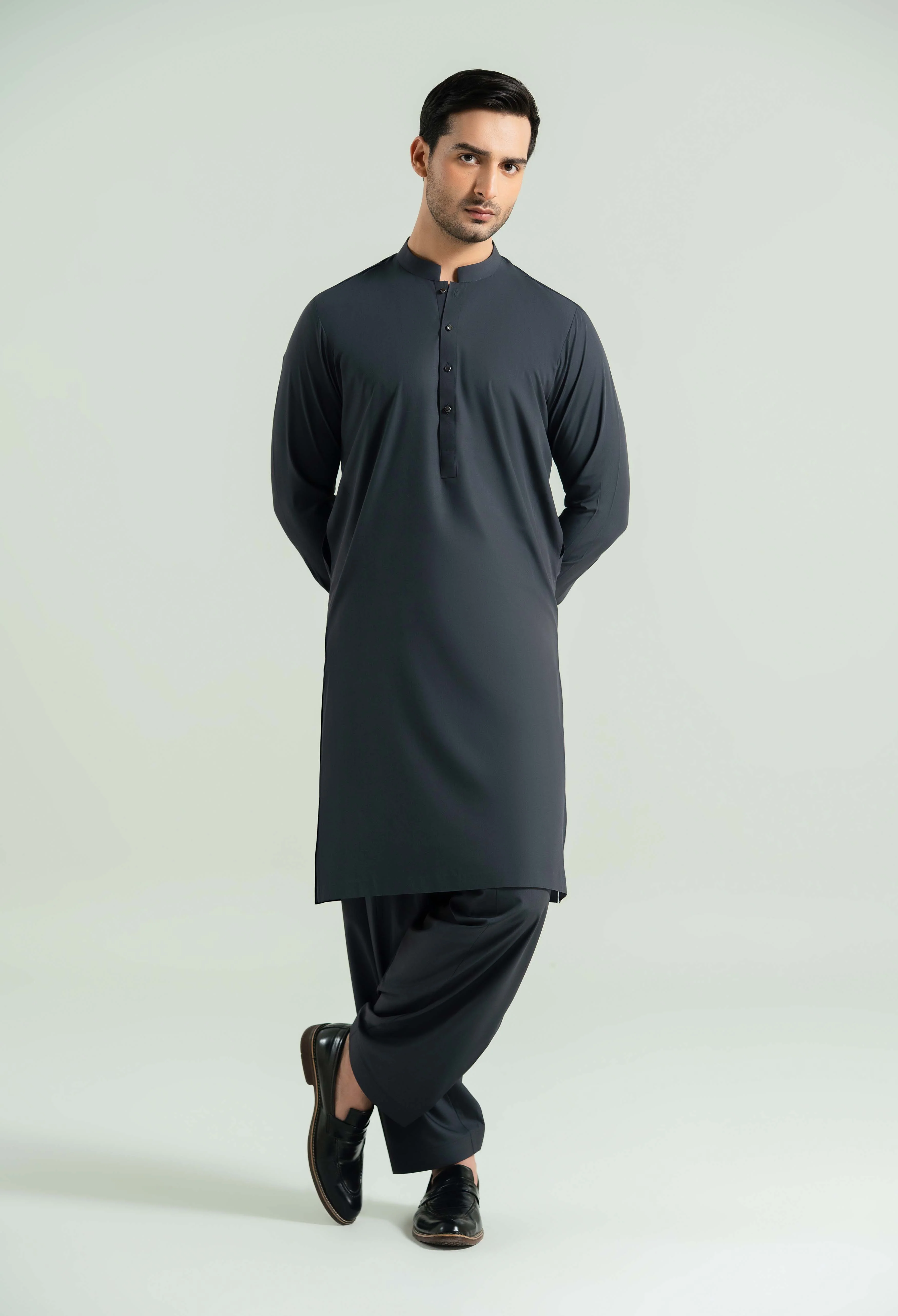 Space Grey Detailing Kameez Shalwar - Image 4