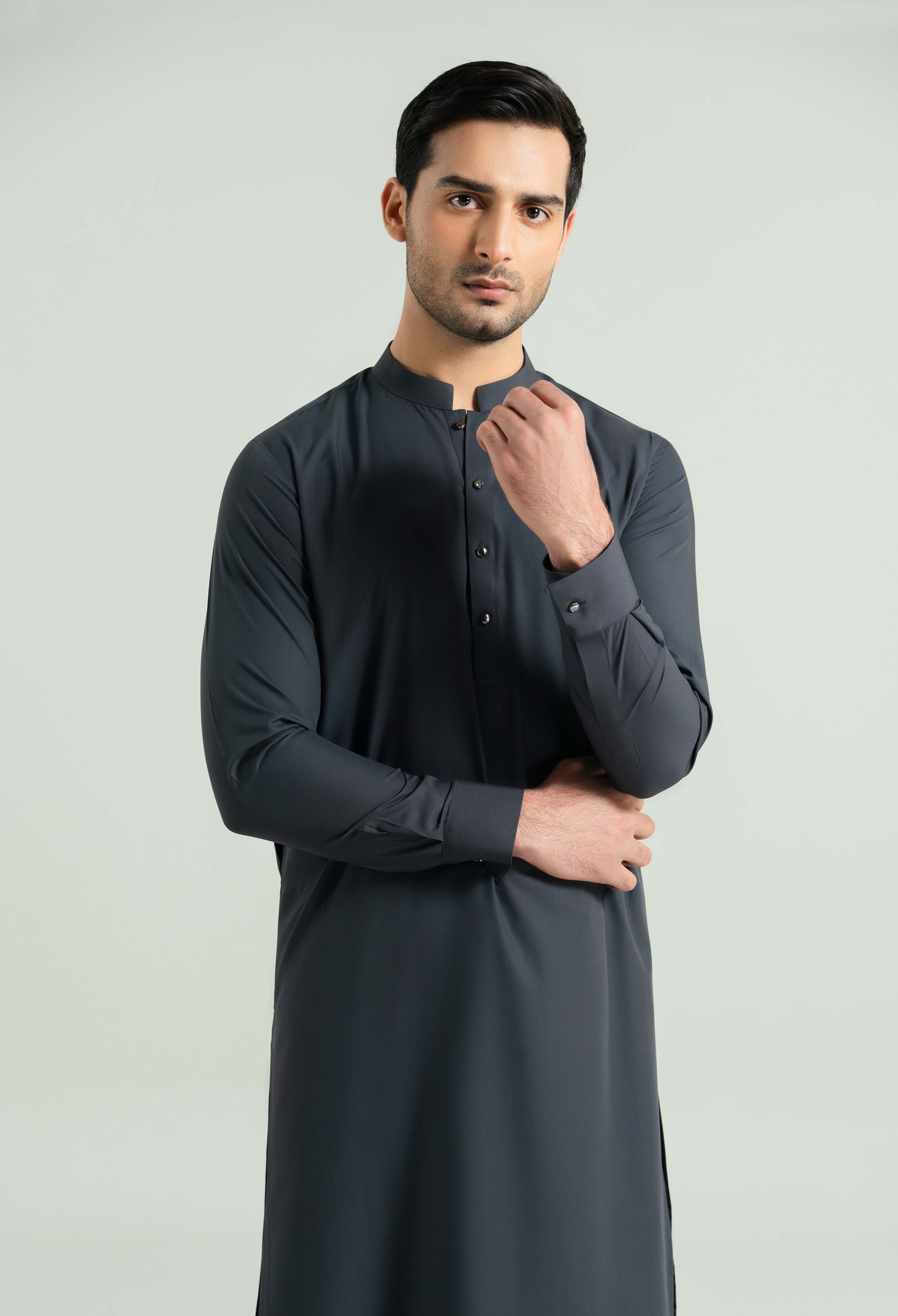 Space Grey Detailing Kameez Shalwar - Image 6