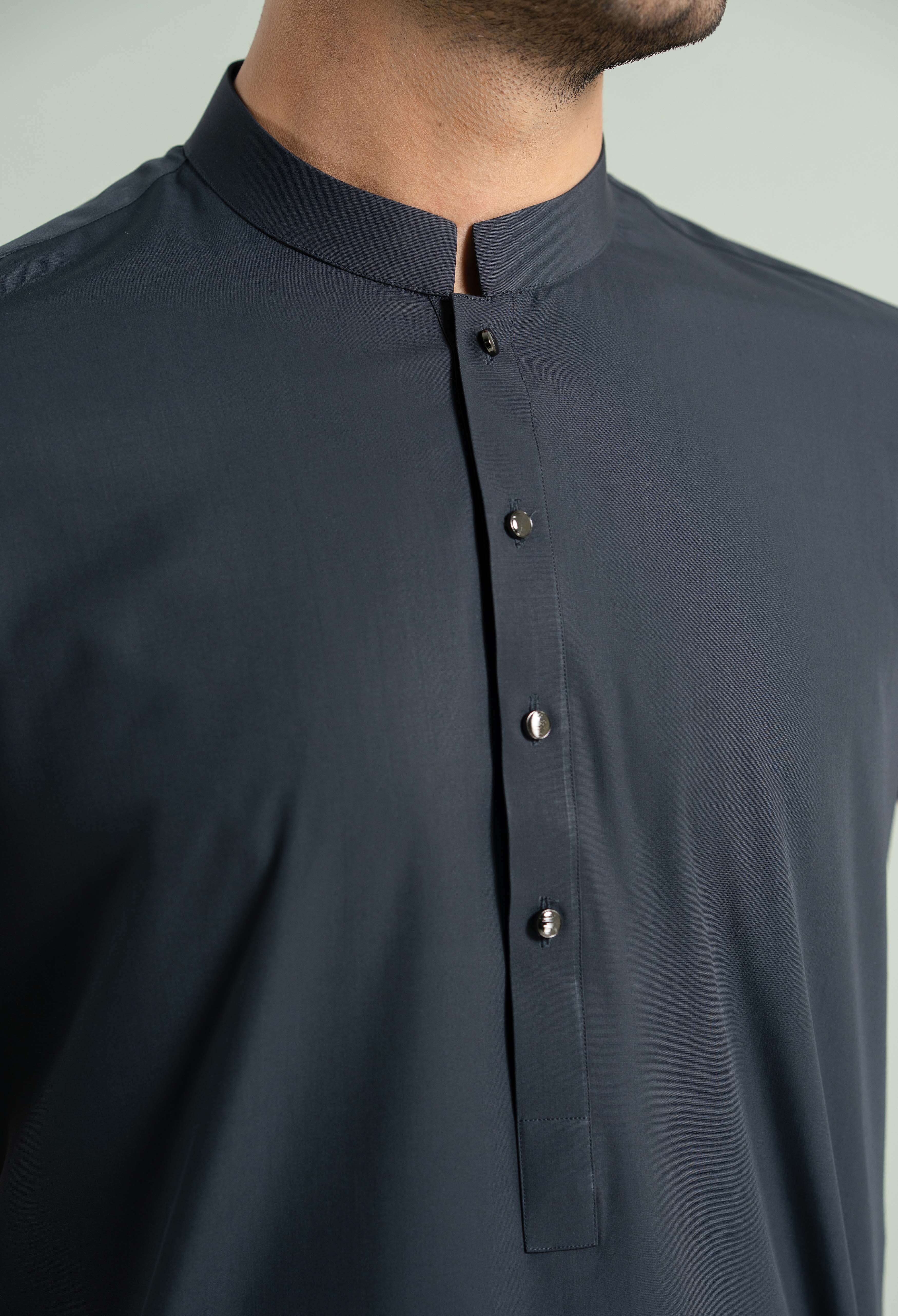 Space Grey Detailing Kameez Shalwar - Image 7