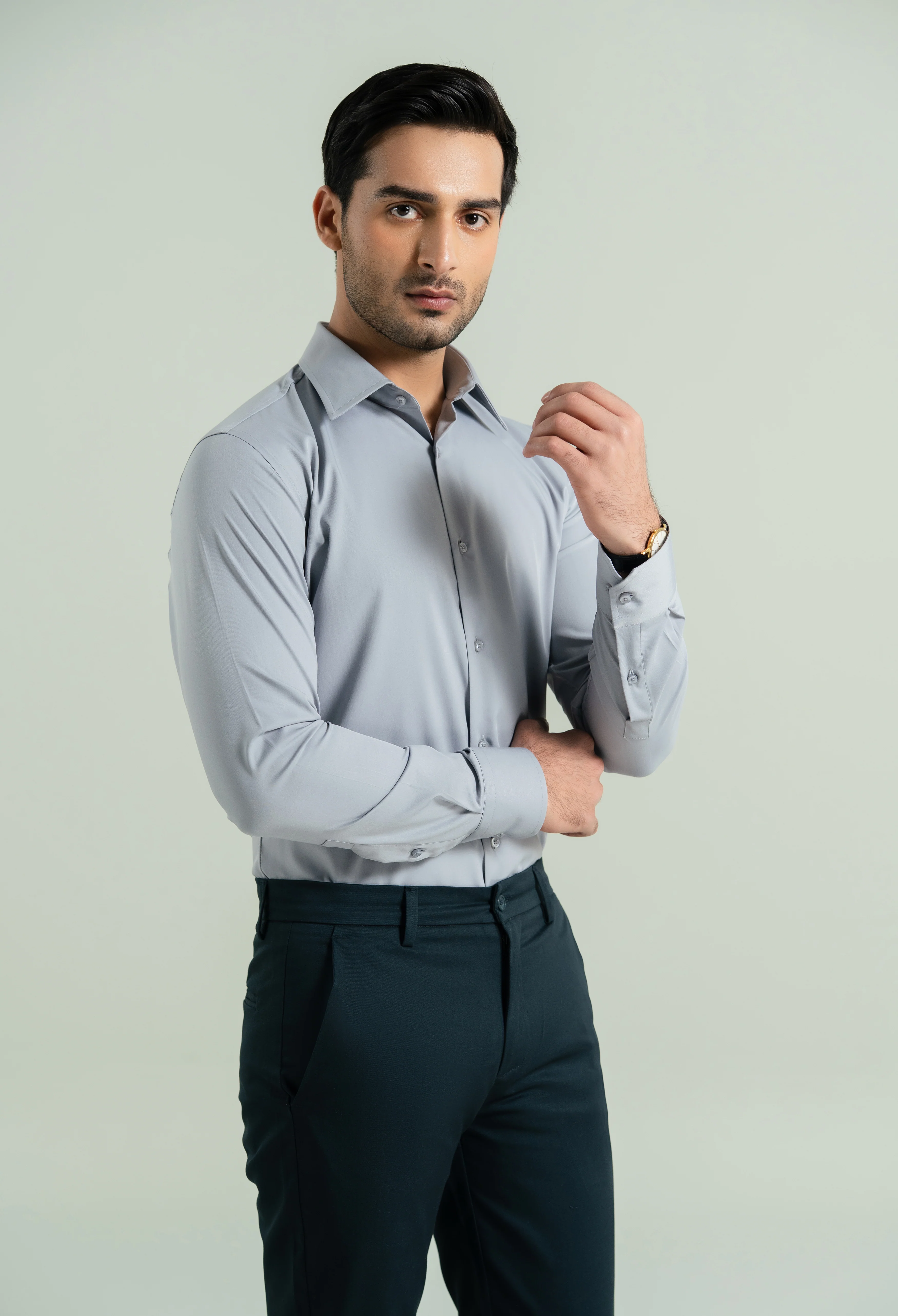 Steel Grey Semi Formal Shirt - Image 7