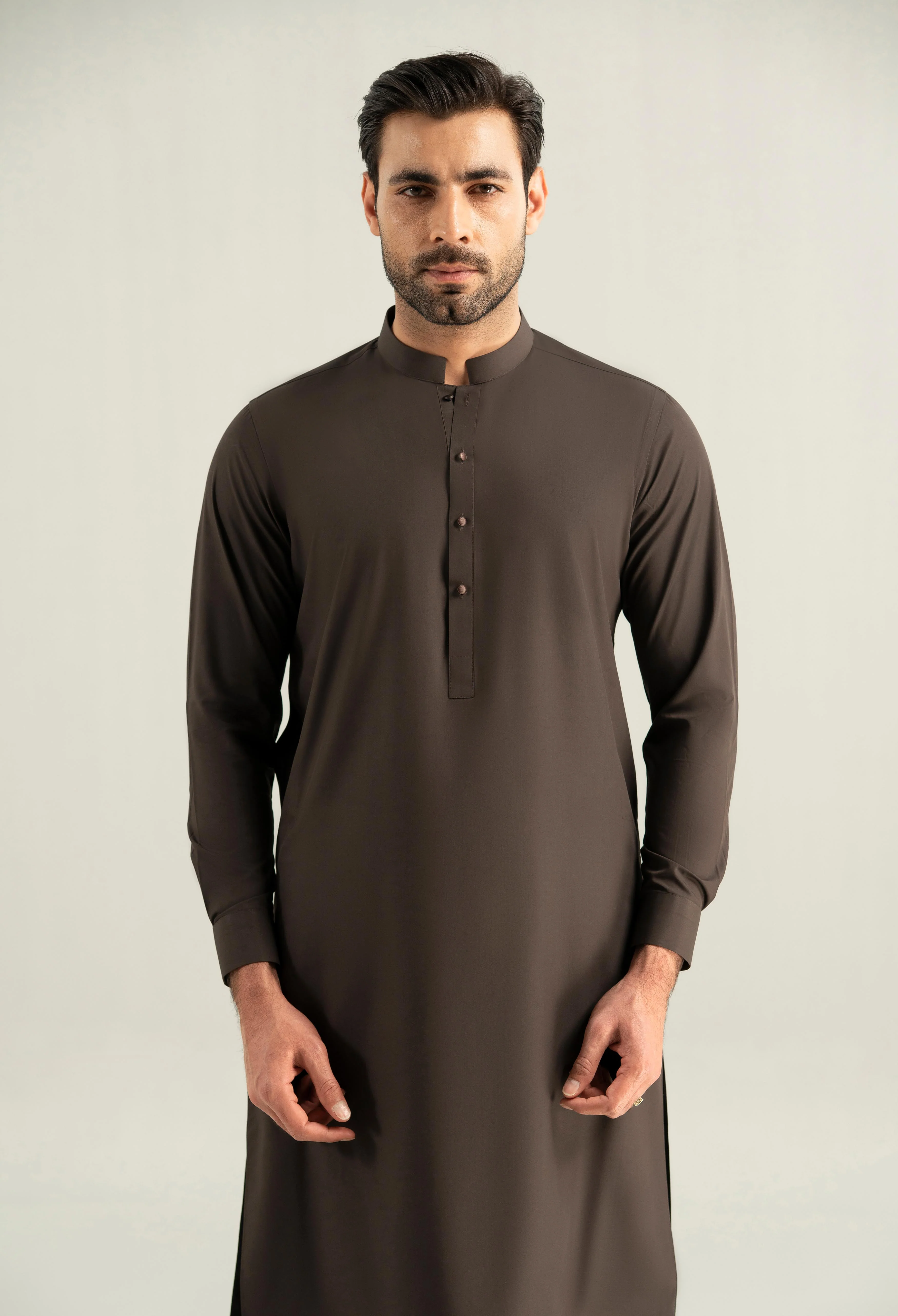 Umber Brown Blended Kameez Shalwar - Image 6